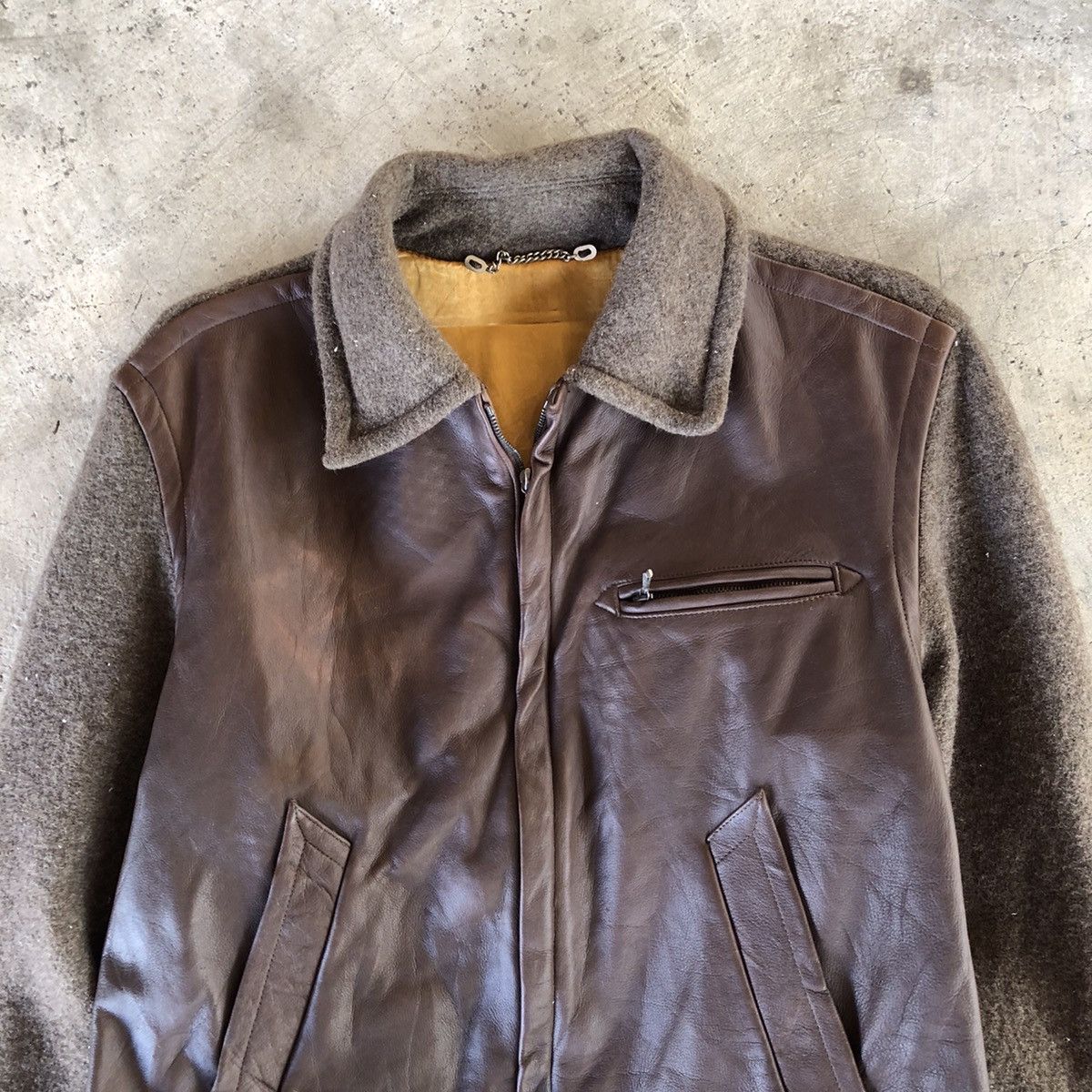Vintage ECHTES LEDER Wool and Leather Jacket Size US M / EU 48-50 / 2 - 4 Thumbnail