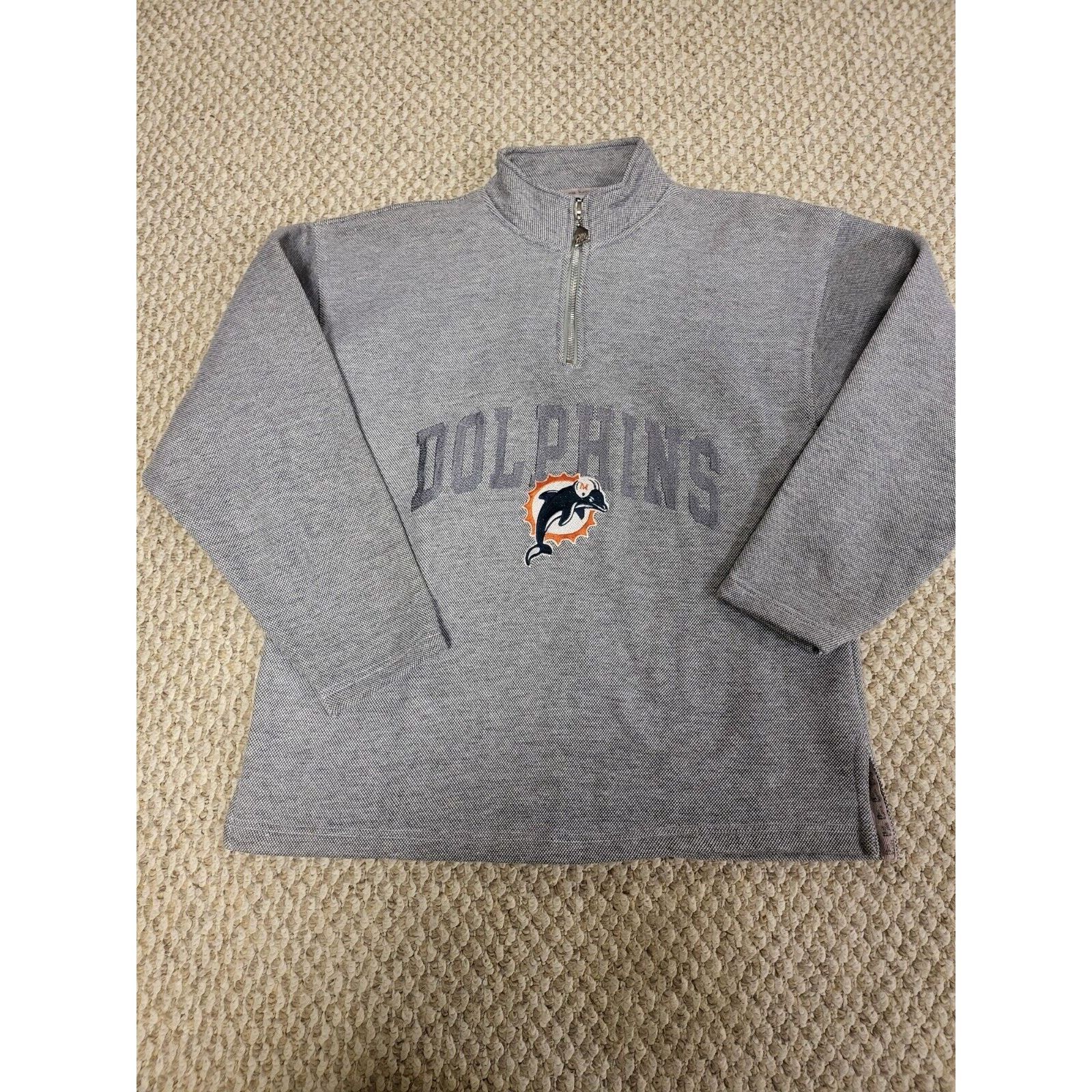 Pro Player Miami Dolphins Pro Player Embroidered 1/4 Zip Sweatshirt. Size US M / EU 48-50 / 2 - 1 Thumbnail