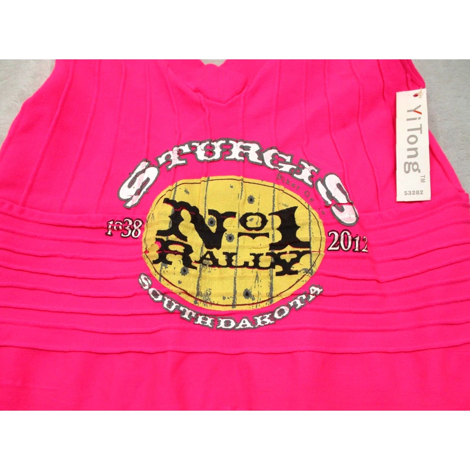 Vintage VINTAGE Sturgis 2012 Womens Body Dress Stretch Lightweight NWT One Size Hot Pink Size ONE SIZE - 2 Thumbnail