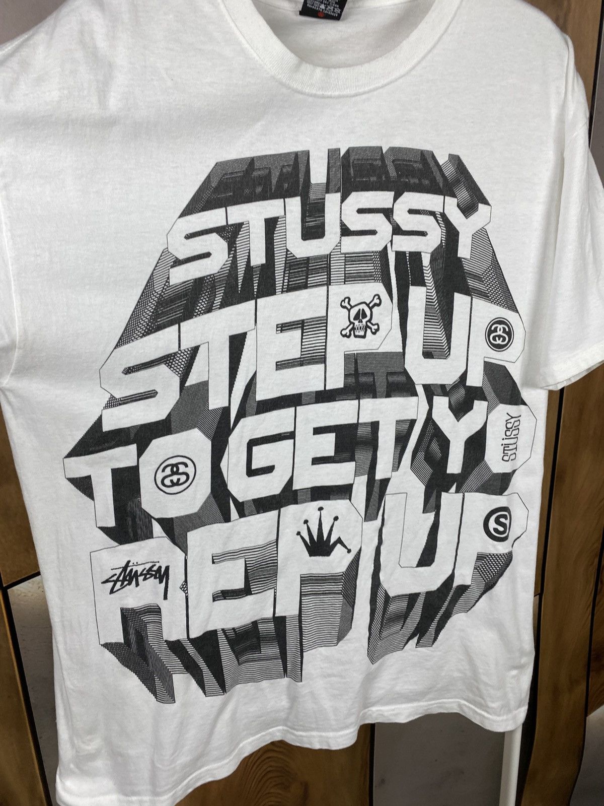 Stussy 🔥Vintage 90s T-Shirt Stussy Step Up To Get Yo Rep Up VTG🔥 Size US L / EU 52-54 / 3 - 2 Thumbnail