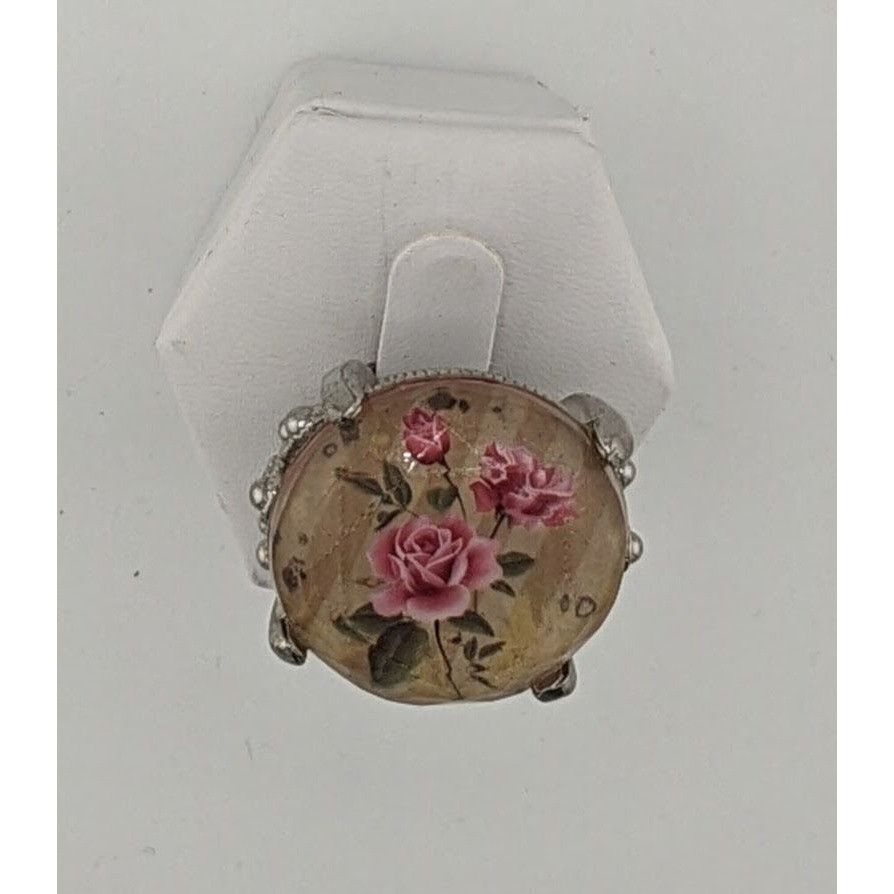 Other Vintage Cottagecore Floral Statement Ring With Prismatic Shi Size ONE SIZE - 5 Thumbnail
