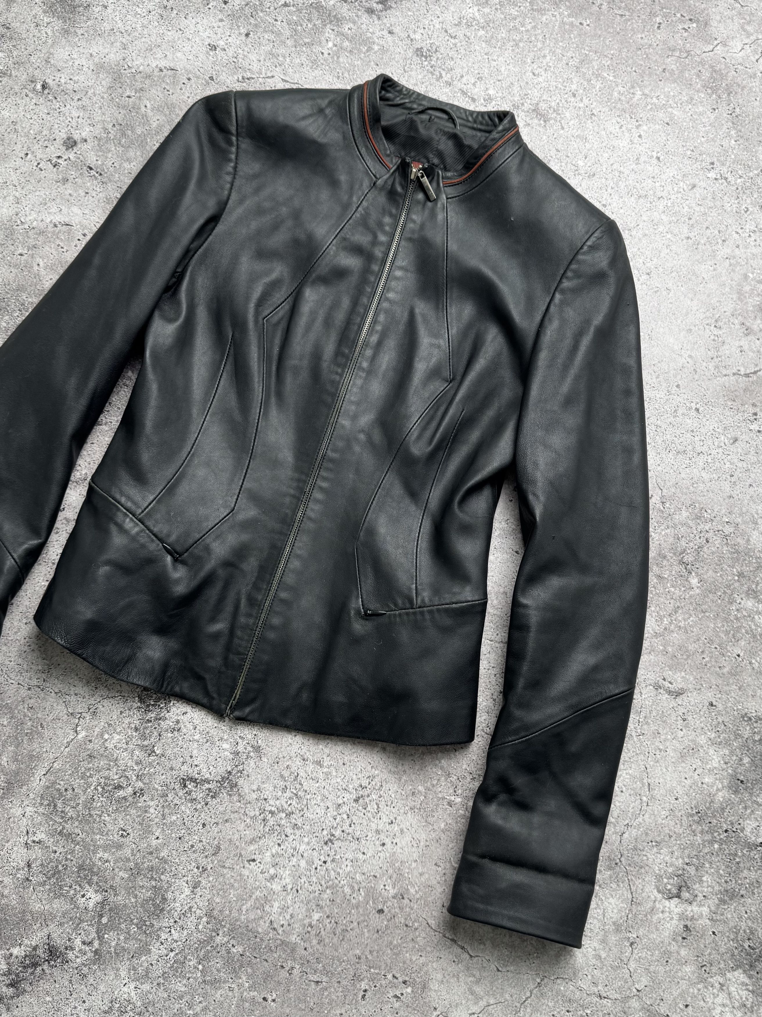 Vintage Cropped Leather Jacket C2(V490)