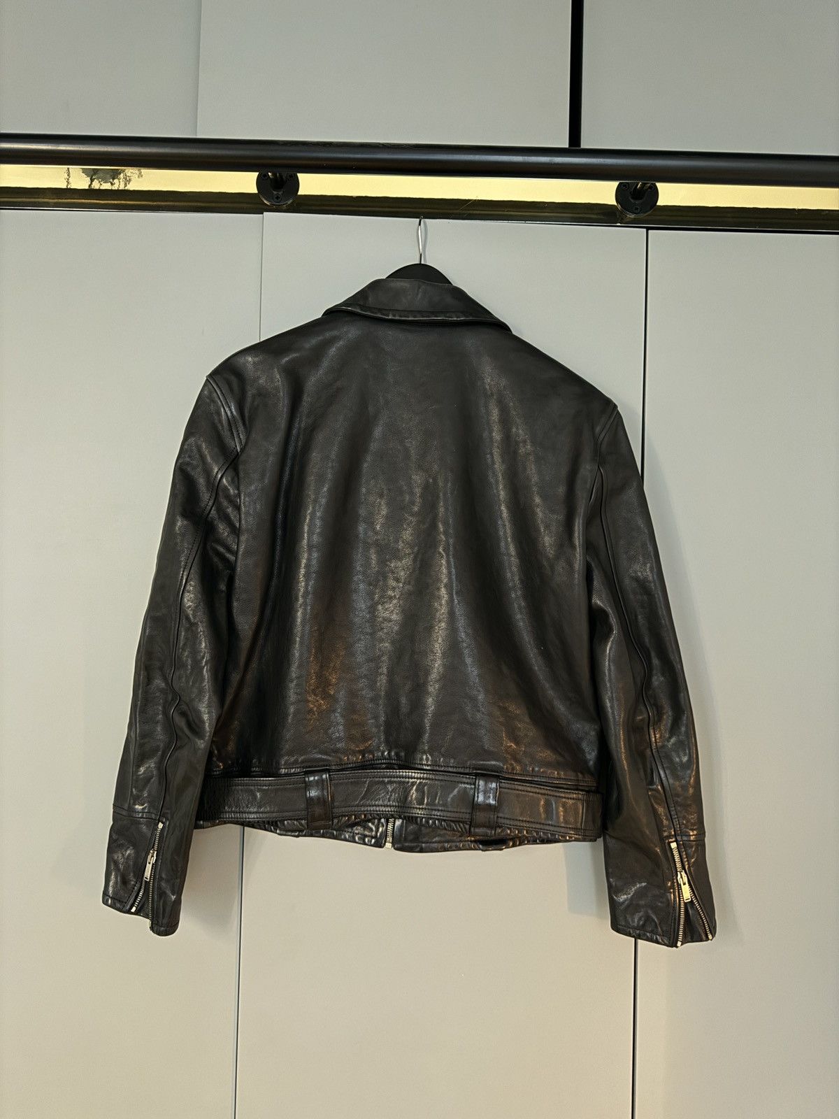 Anthony Vaccarello × Saint Laurent Paris Men’s Cropped Leather Jacket (2022) Size US M / EU 48-50 / 2 - 5 Thumbnail