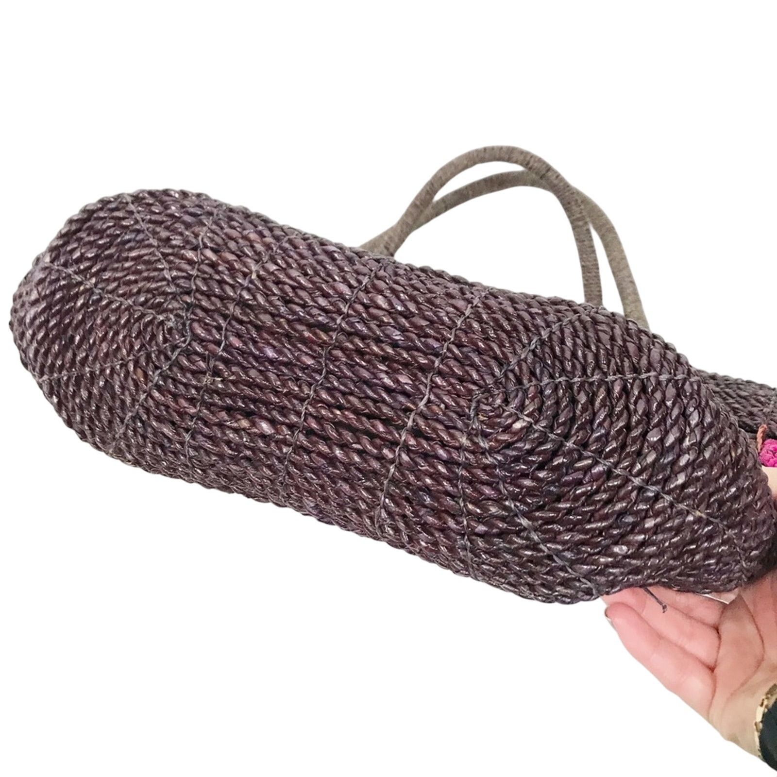 Other Braided Straw Bag Circle Detail Drawstring Closure Size ONE SIZE - 3 Thumbnail