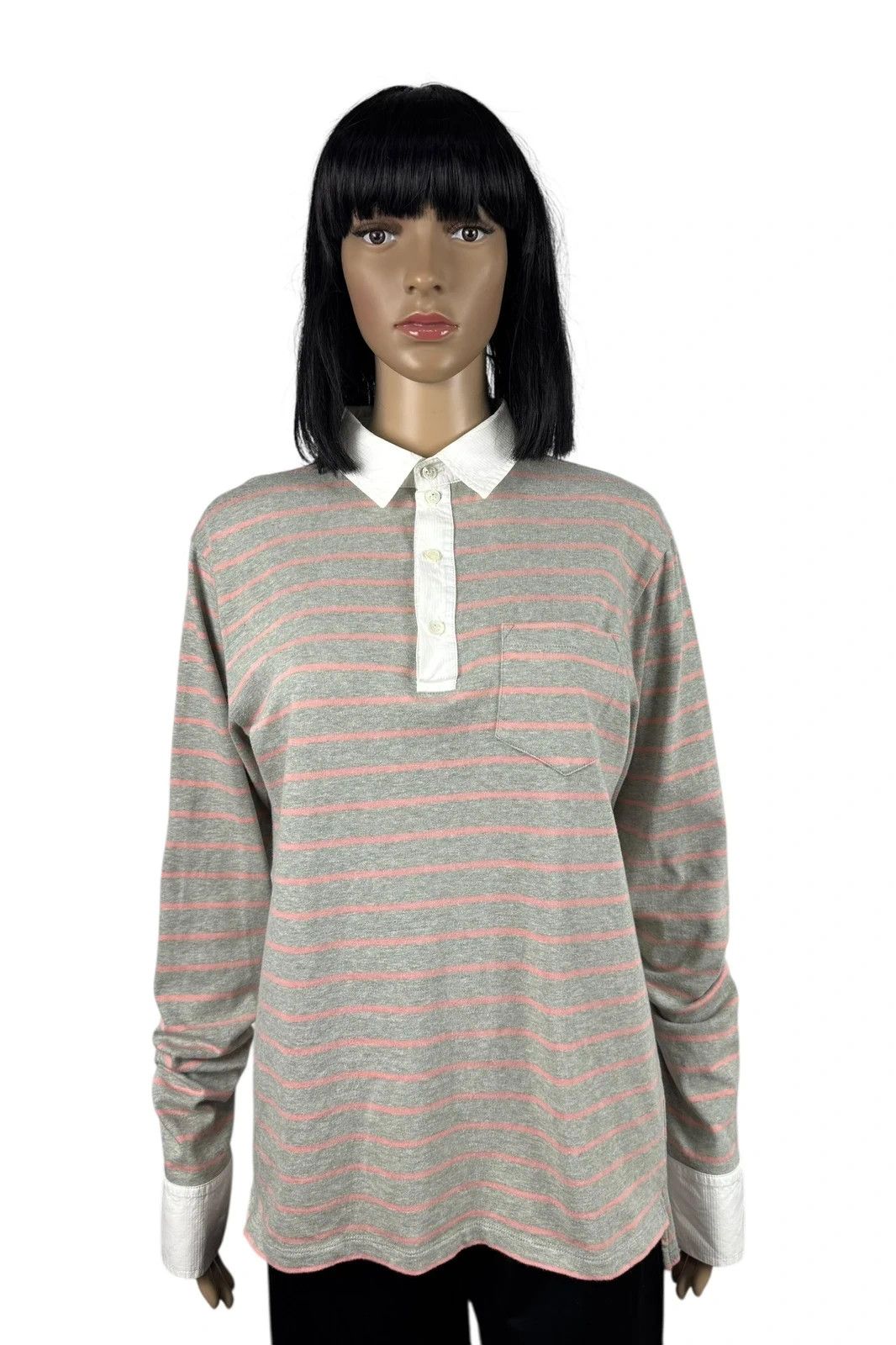 Balenciaga Balenciaga Paris Collared Striped Jumper size L Size L / US 10 / IT 46 - 1 Thumbnail