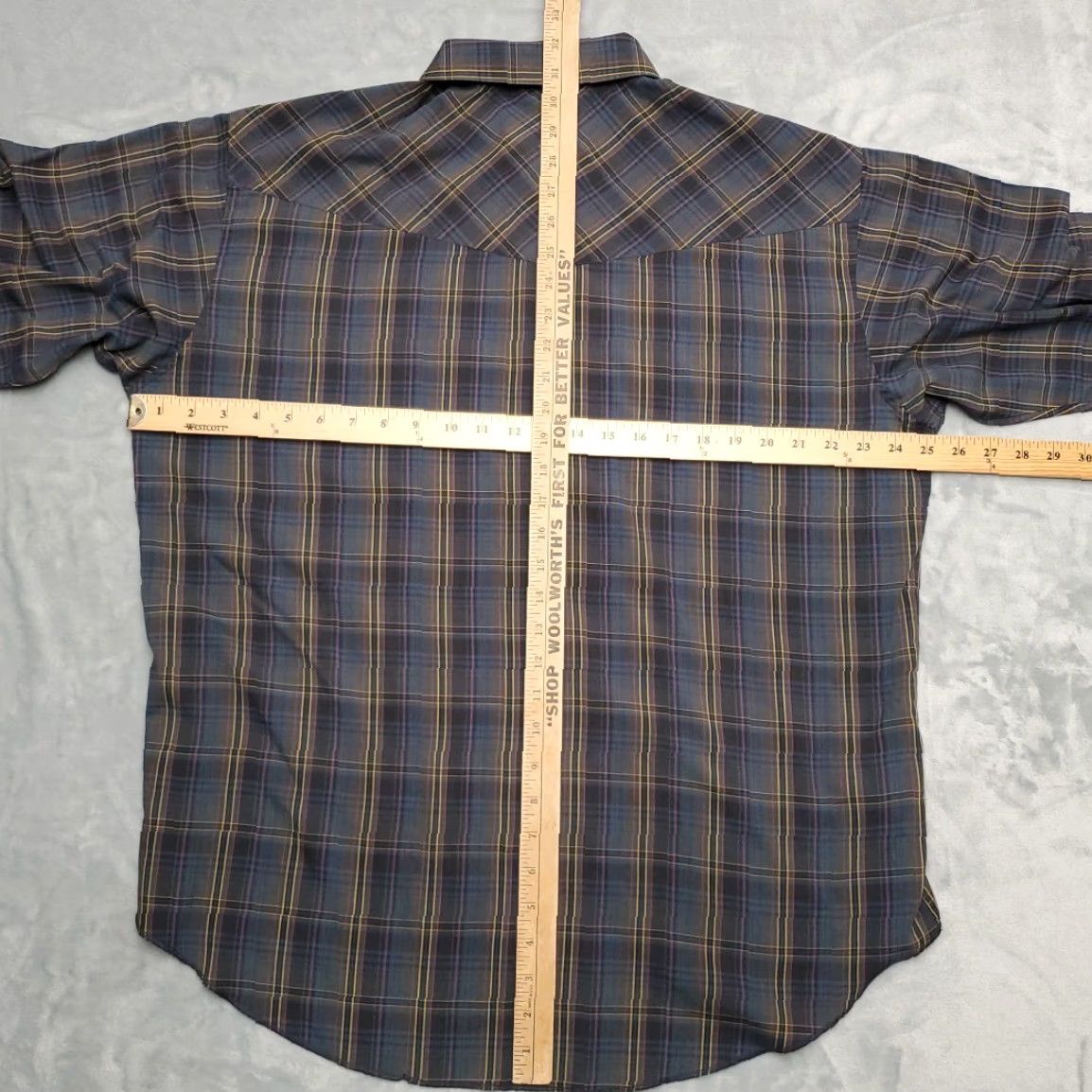 Wrangler VTG Wrangler Shirt Mens 17 x 34 Multicolor X Long Tails Plaid Pearl Snap Western Size US XL / EU 56 / 4 - 5 Thumbnail