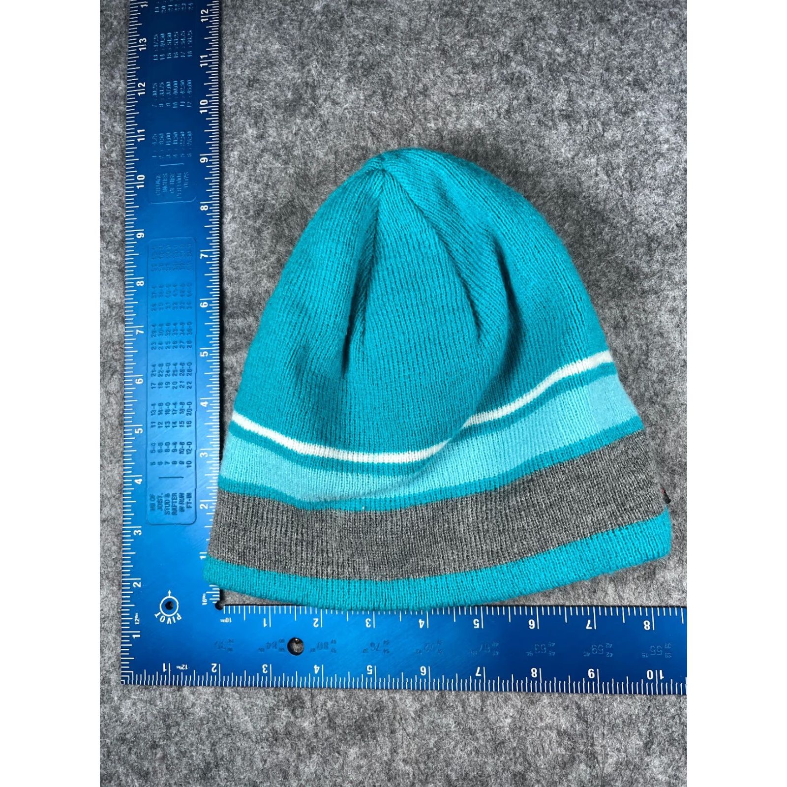 Vintage Gerry Beanie Toque Adult One Size Blue Gray Stripe Knit Acrylic Blend Ski Outdoor Beanie Mens Womens Size ONE SIZE - 4 Thumbnail