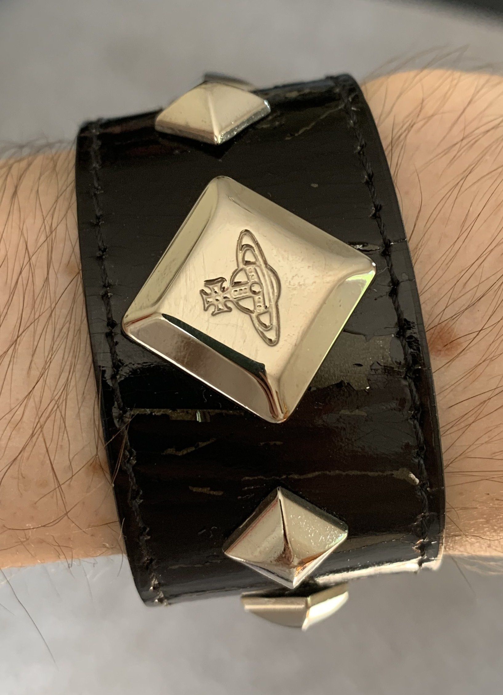 Vivienne Westwood Vivenne Westwood Studded Leather Orb Bracelet Size ONE SIZE - 1 Thumbnail