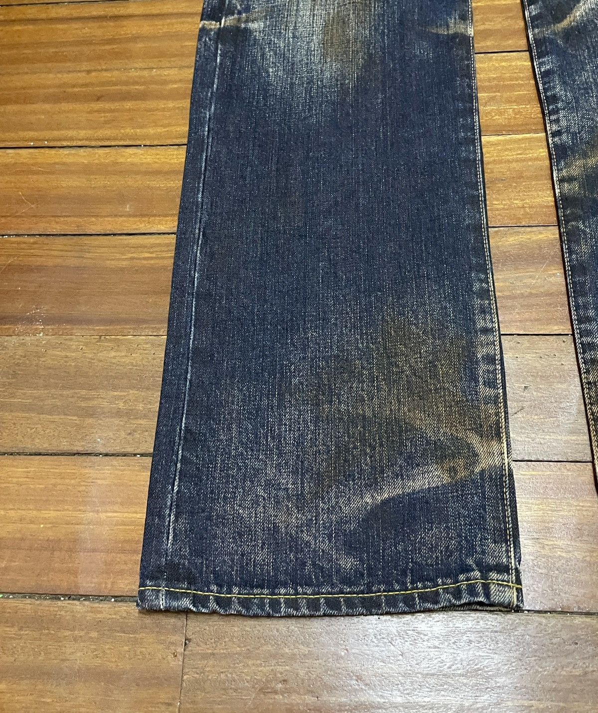 Japanese Brand Rare Design Vintage Japanese Brand Flared Ripped Jeans 1990s Size US 33 - 5 Thumbnail