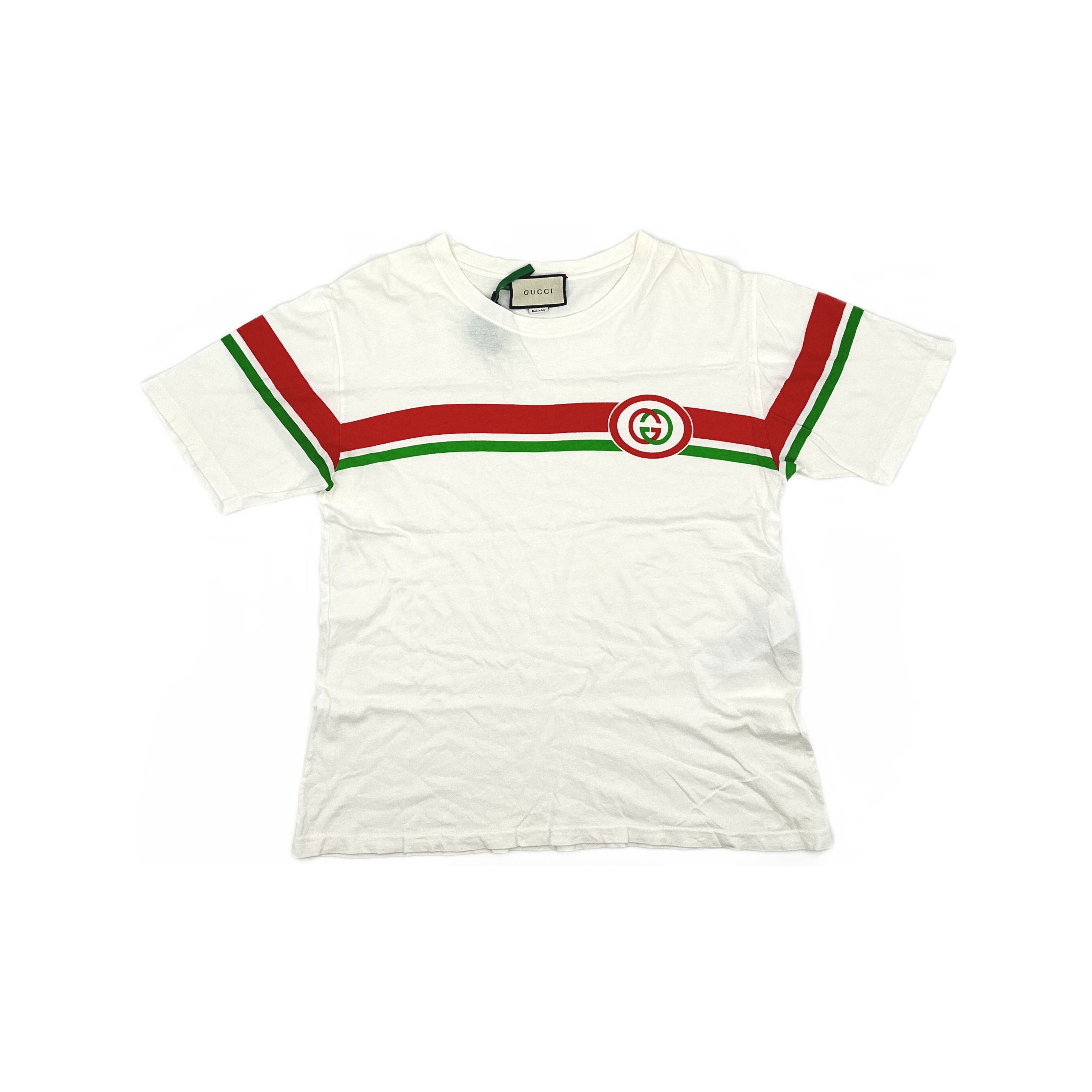 Gucci Gucci GG Stripe Print T-Shirt White Size S Size US S / EU 44-46 / 1 - 1 Thumbnail