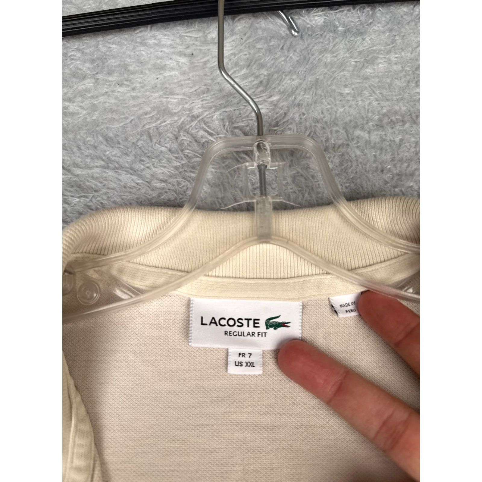 Lacoste Lacoste Polo Shirt Men 7 Beige Short Sleeve Slim 100% cotton Jersey Fabric READ Size US M / EU 48-50 / 2 - 7 Thumbnail