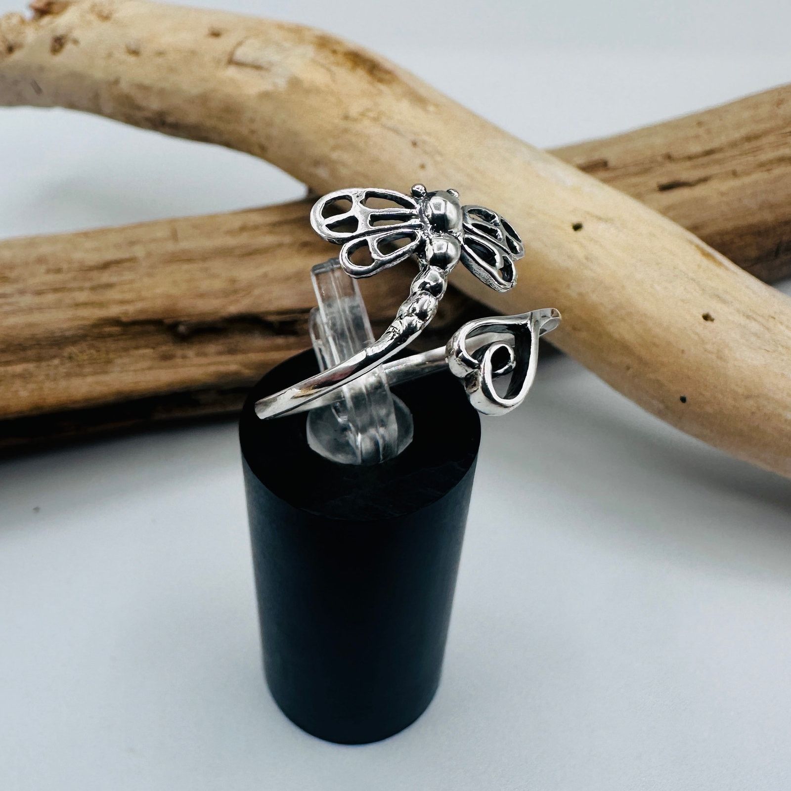 Other Dragonfly Heart Sterling Silver Ring, Oxidized Size ONE SIZE - 5 Thumbnail