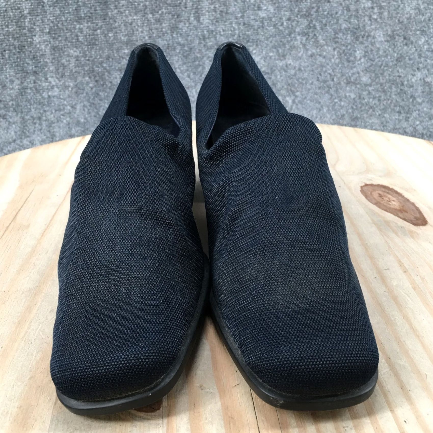 Vintage Aerosoles Heels Womens 8 M Stack It Pump Blue Fabric Slip On Square Toe Casual Shoes Size US 8 / IT 38 - 7 Thumbnail