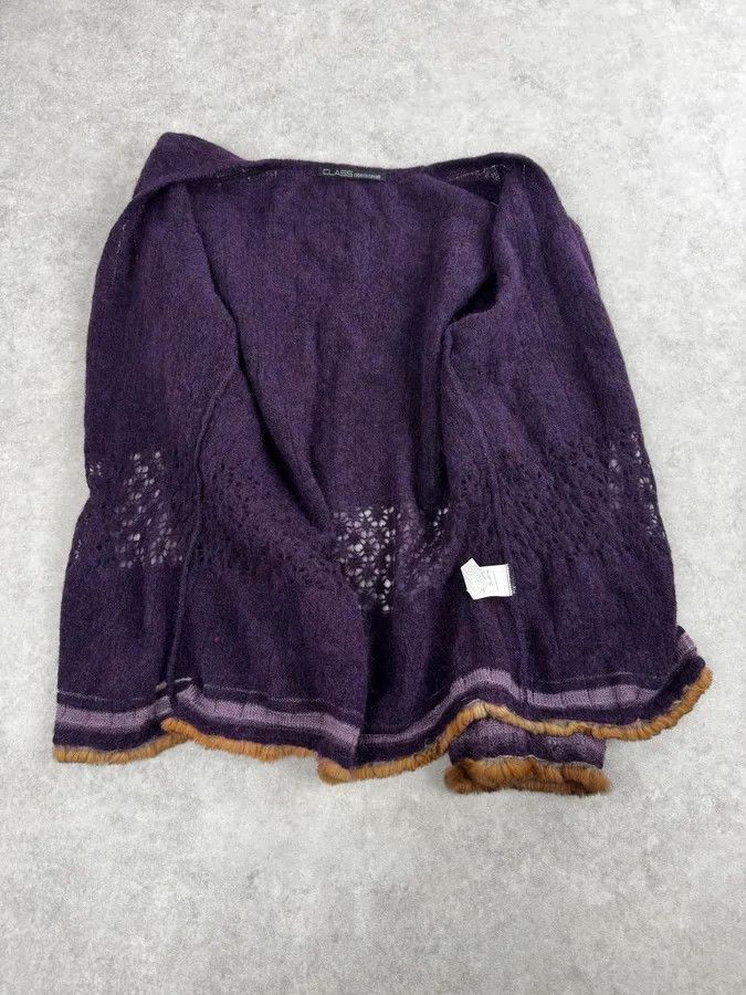 Roberto Cavalli 2000s Roberto Cavalli Purple Wool Obscure Cardigan Sweater Size M / US 6-8 / IT 42-44 - 7 Thumbnail