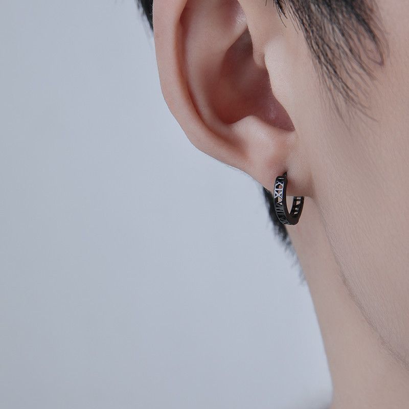 Jewelry × Sterling Silver One pairs Retro Earrings Gothic Punk Chrome Jewelry Spike Size ONE SIZE - 1 Thumbnail