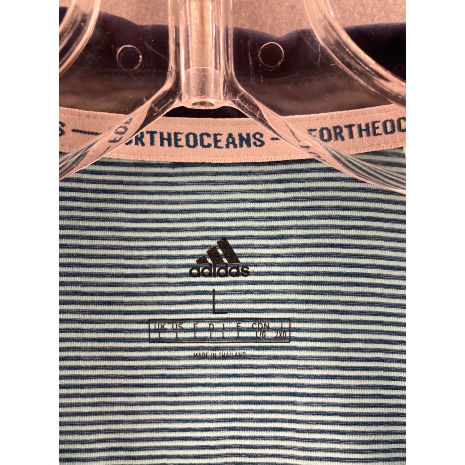 Adidas Adidas Golf Polo Shirt Mens Large Blue Striped Polo Shirt Golf Casual Short Sleeve Collared Size US L / EU 52-54 / 3 - 6 Thumbnail