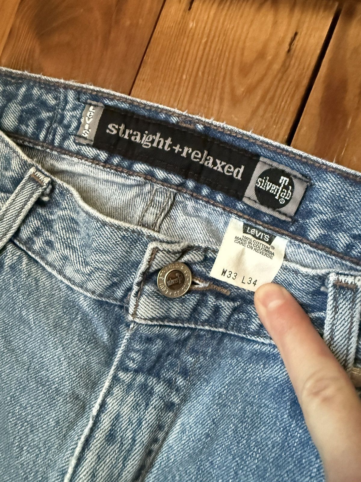 Levi's Vintage 90s Levis Silver Tab Straight Silver Tab Jeans Size US 33 - 2 Thumbnail