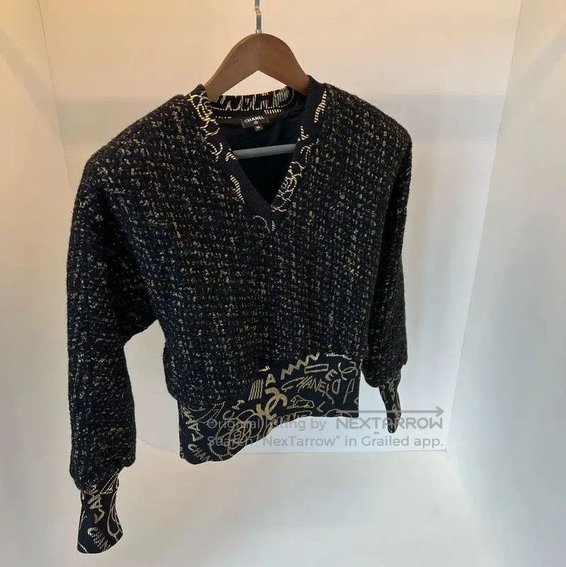 Chanel Chanel Winter Wool Knit Black Sweater . Size M / US 6-8 / IT 42-44 - 3 Thumbnail
