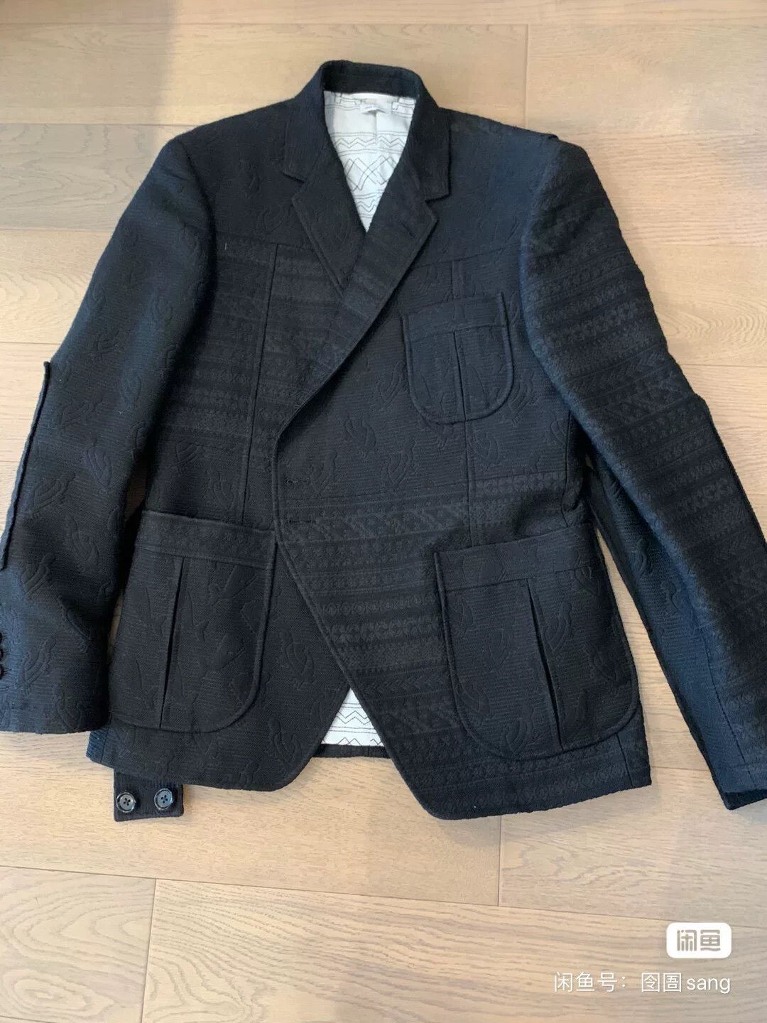 Thom Browne thom browne black textured blazer with details Size US S / EU 44-46 / 1 - 1 Thumbnail