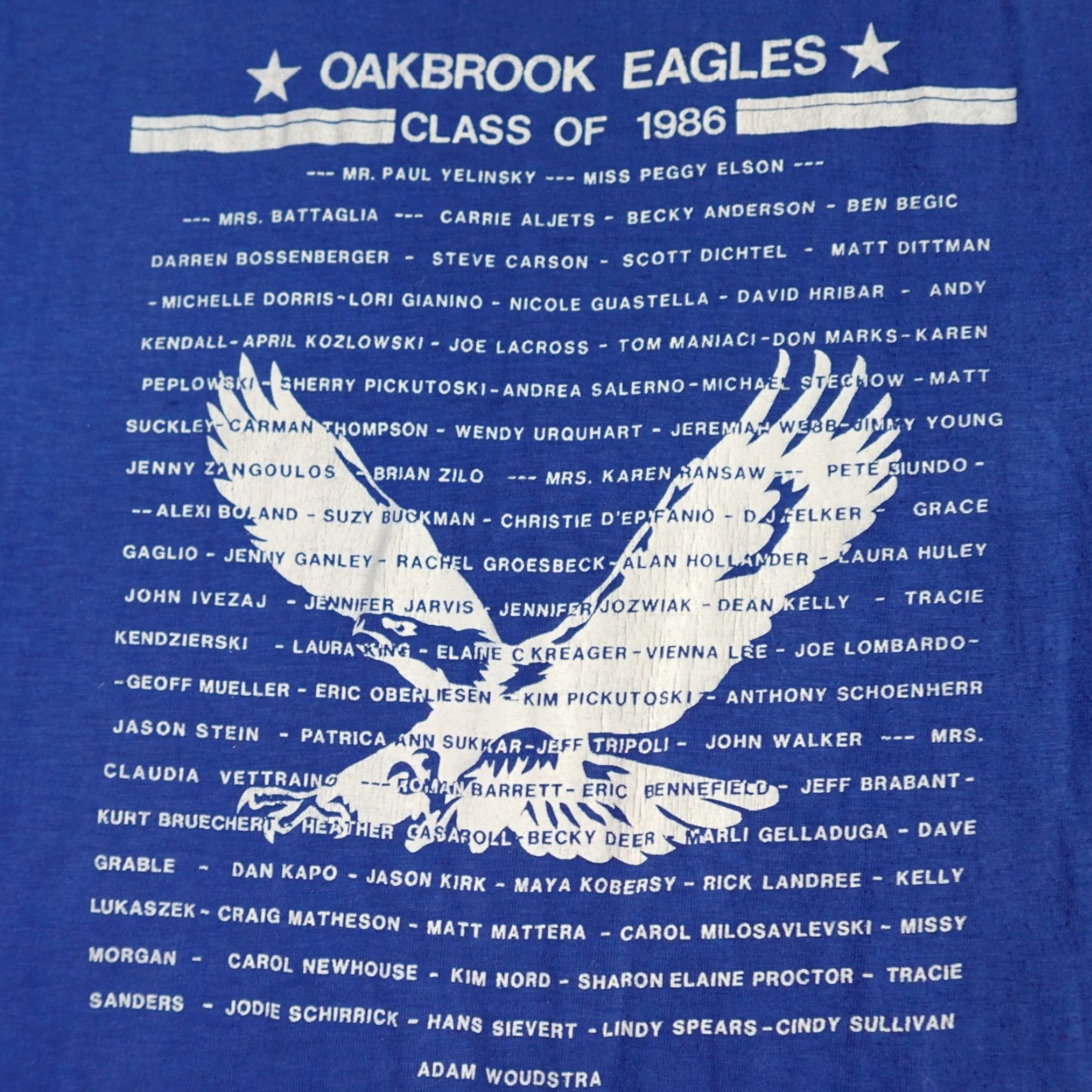 Vintage VINTAGE Oakbrook Eagles T-shirt XS Blue Single Stitch 1986 Men Blue Oakbrook Eagles Shirt XS Men Size US XS / EU 42 / 0 - 2 Thumbnail