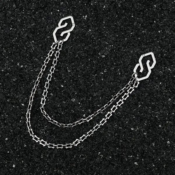 Jewelry Silver Double Chain Wallet Pants Accessory, Men's Chain Size ONE SIZE - 2 Thumbnail