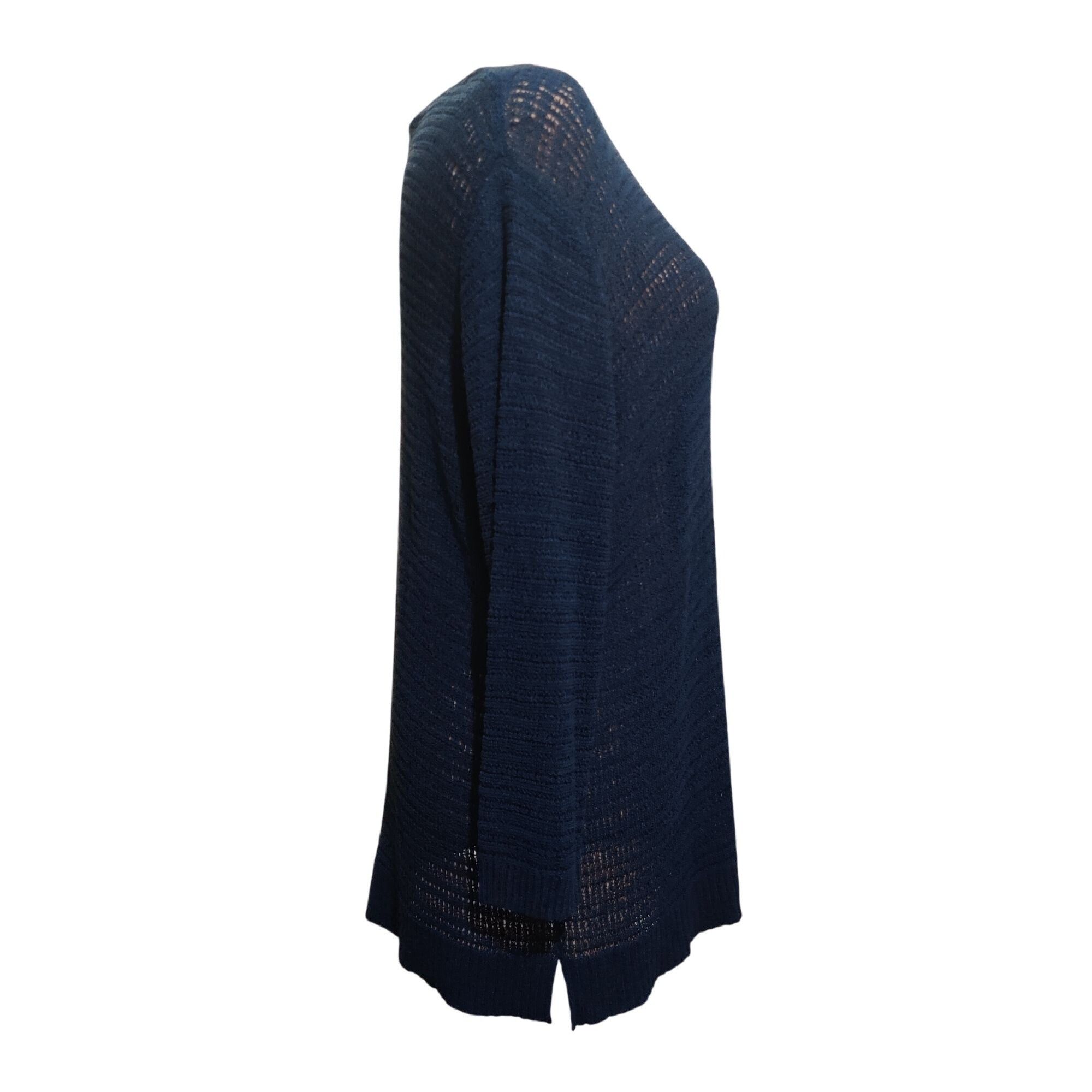 Chicos Chicos 3 XL 16 Navy Blue Open Knit Sweater Lightweight Slouc Size XXL / US 16-18 / IT 52-54 - 3 Thumbnail