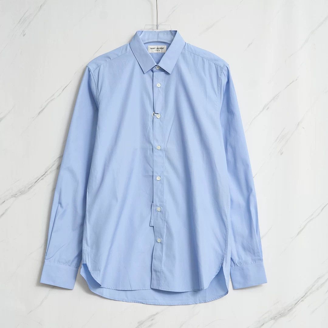 Saint Laurent Paris Saint Laurent Men's Simple Long-Sleeve Shirt Size US M / EU 48-50 / 2 - 1 Thumbnail