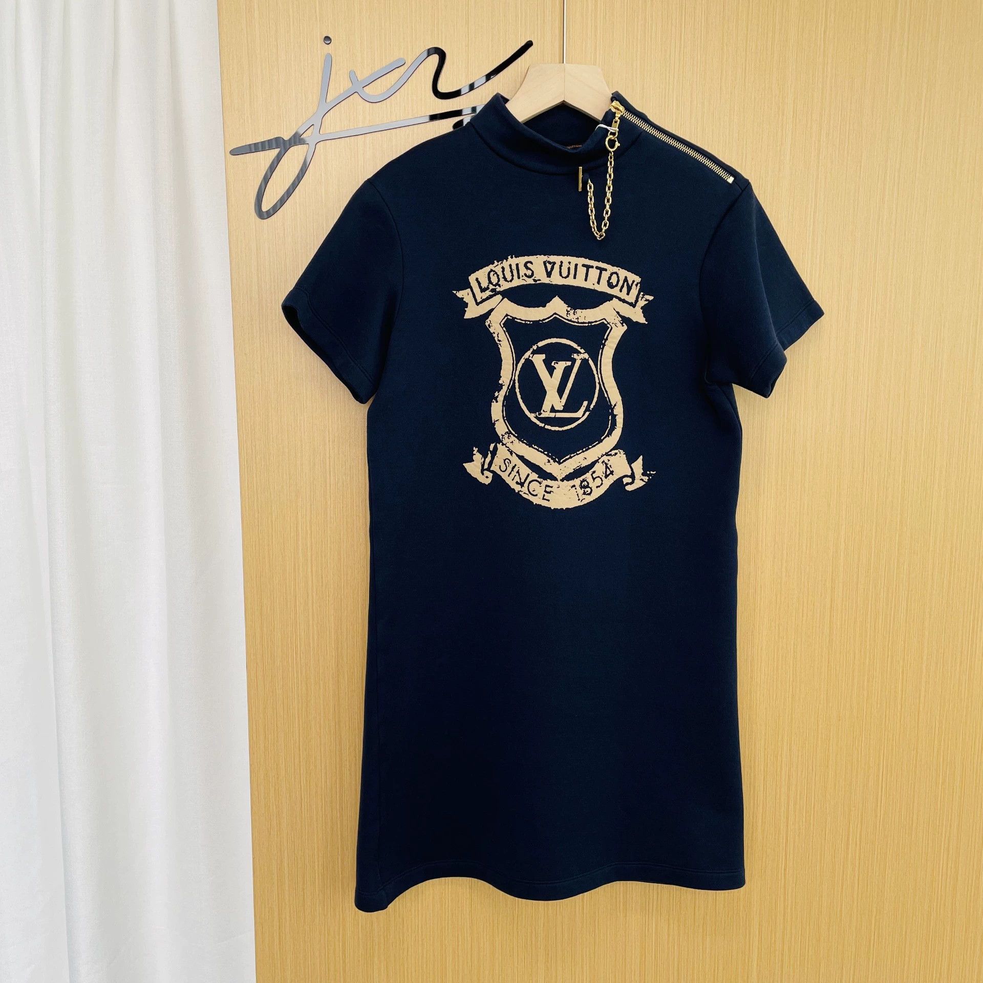 Louis Vuitton LV 99 New Turtleneck Logo Print Short Sleeve Blue XS Dress Size XS / US 0-2 / IT 36-38 - 1 Thumbnail