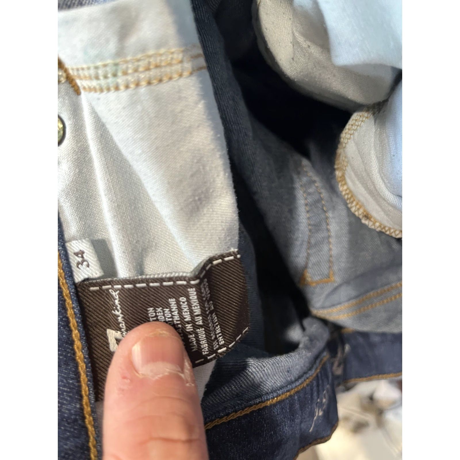 7 For All Mankind 7 For All Mankind Jeans 34x32 Blue Denim Stretch Standard Pants Flaw Mens Size US 34 / EU 50 - 7 Thumbnail