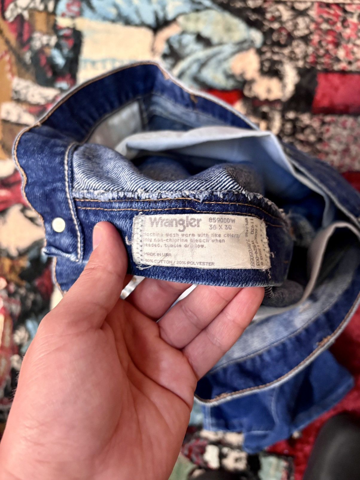 Wrangler Wrangler VTG 90s blue straight denim jeans SZ 34 Made in USA Size US 34 / EU 50 - 4 Thumbnail