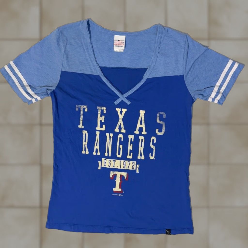 MLB MLB Texas Rangers Women’s V-neck Tshirt - M Blue Logo T-Shirt, Casual, Short Sleeve, Jersey Cotton, Regular Fit Size M / US 6-8 / IT 42-44 - 1 Thumbnail
