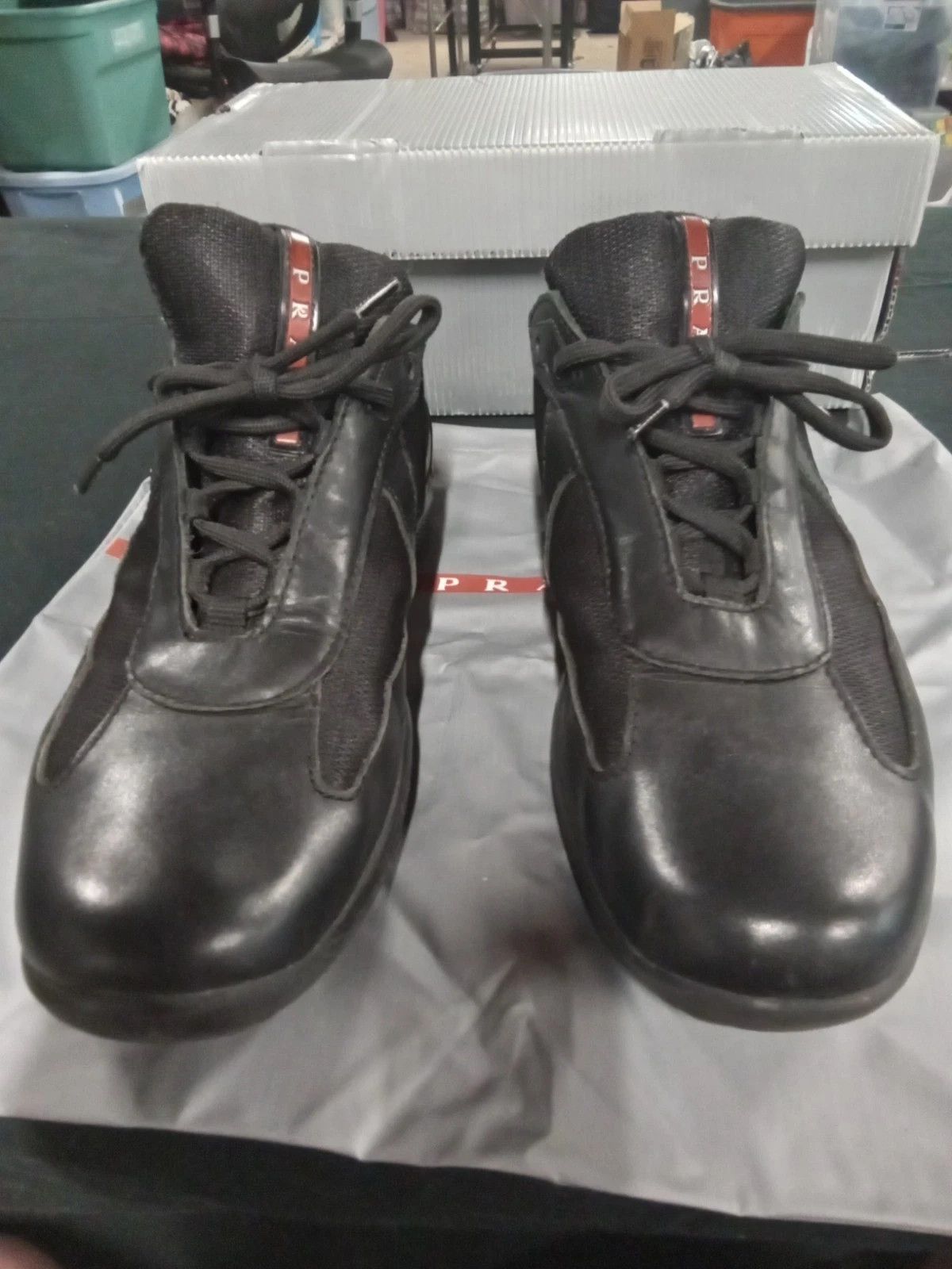Prada Prada America's Cup Black Leather 12 Low Tops Size US 12 / EU 45 - 5 Thumbnail