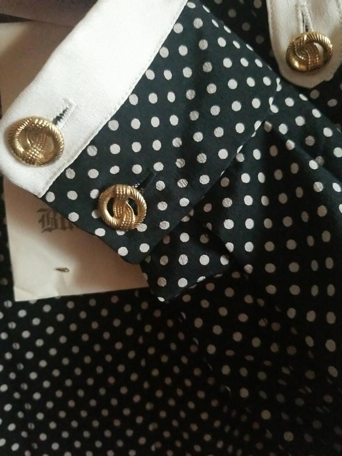 Other Gloria Sachs Black White Polka Dot Pleated Skirt Suit sz 10 Size 32" / US 10 / IT 46 - 5 Thumbnail