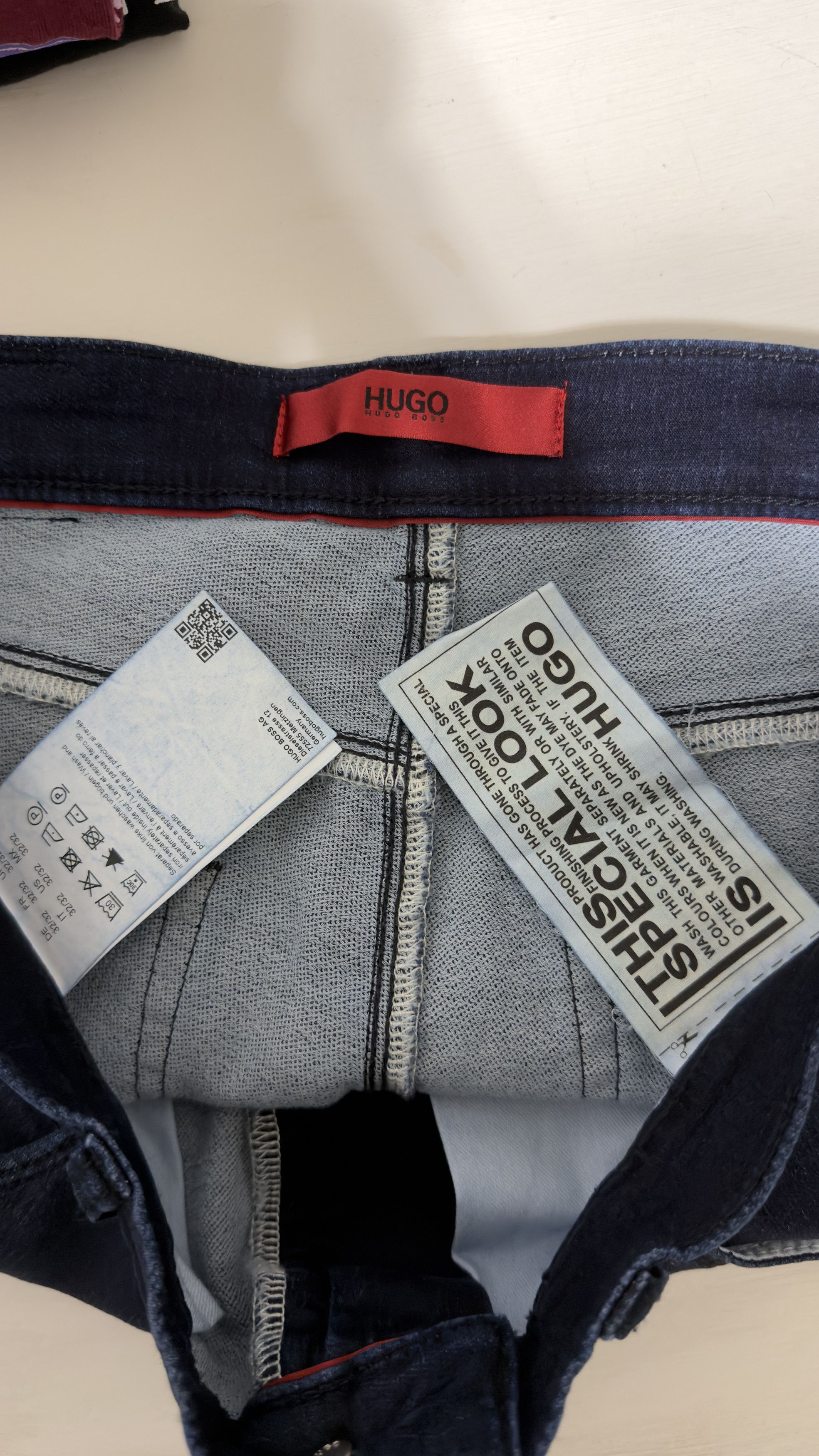 Hugo Boss Reverse Logo Delware Slim Fit Denim Navy Jeans Size US 32 / EU 48 - 3 Thumbnail