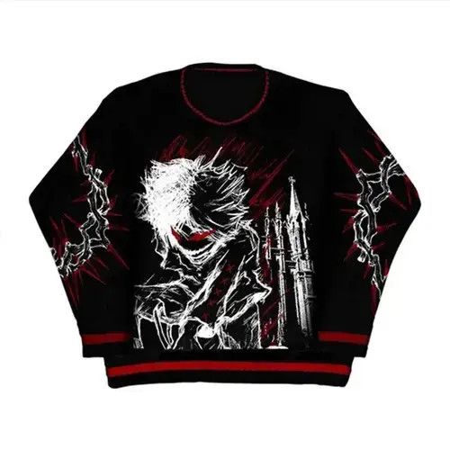 Aran Isles Knitwear Knitted Sweater Men's Hip-hop Street Gothic Wool Retro Size US M / EU 48-50 / 2 - 4 Thumbnail