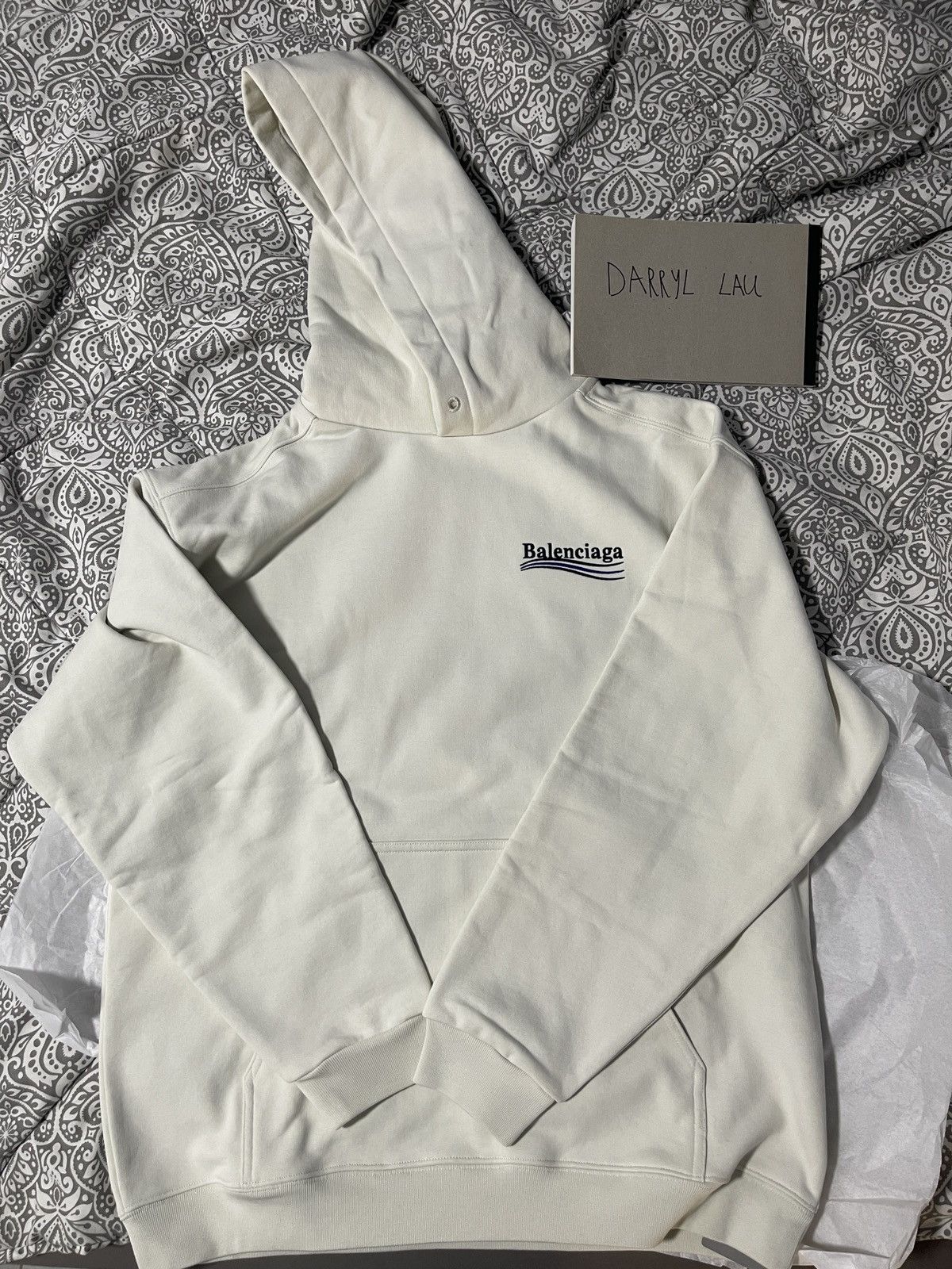 Balenciaga Balenciaga Political Logo Hoodie White Size US XS / EU 42 / 0 - 1 Thumbnail