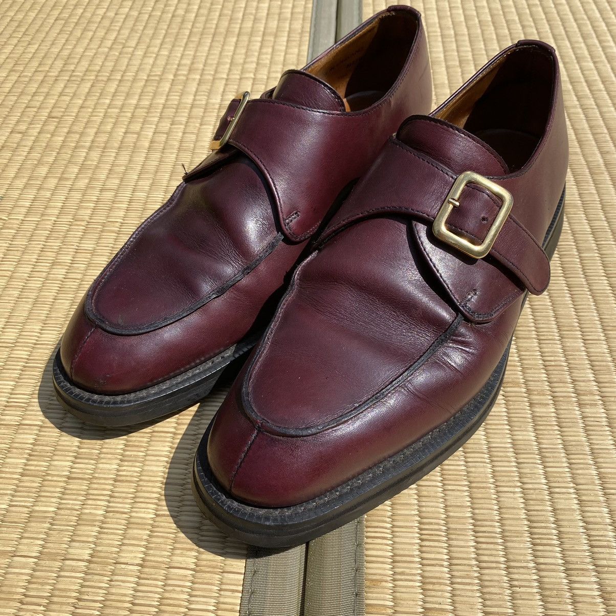 Vintage Vtg ET Wright Oxblood Leather Buckle Loafers Made in ENGLAND Size US 9 / EU 42 - 3 Thumbnail