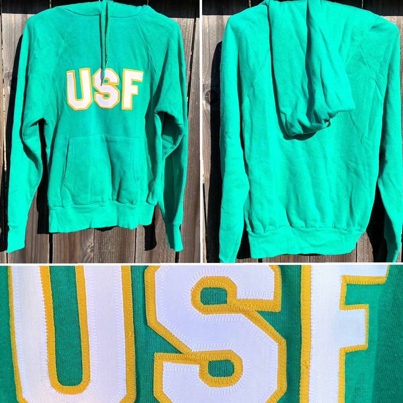 Vintage VINTAGE Wolf USF Hoodie Raglan Pullover Sweatshirt M Men Green Cotton Blend Made In USA Hoodie Pullover 1970s 1980s Mens Size US M / EU 48-50 / 2 - 6 Thumbnail