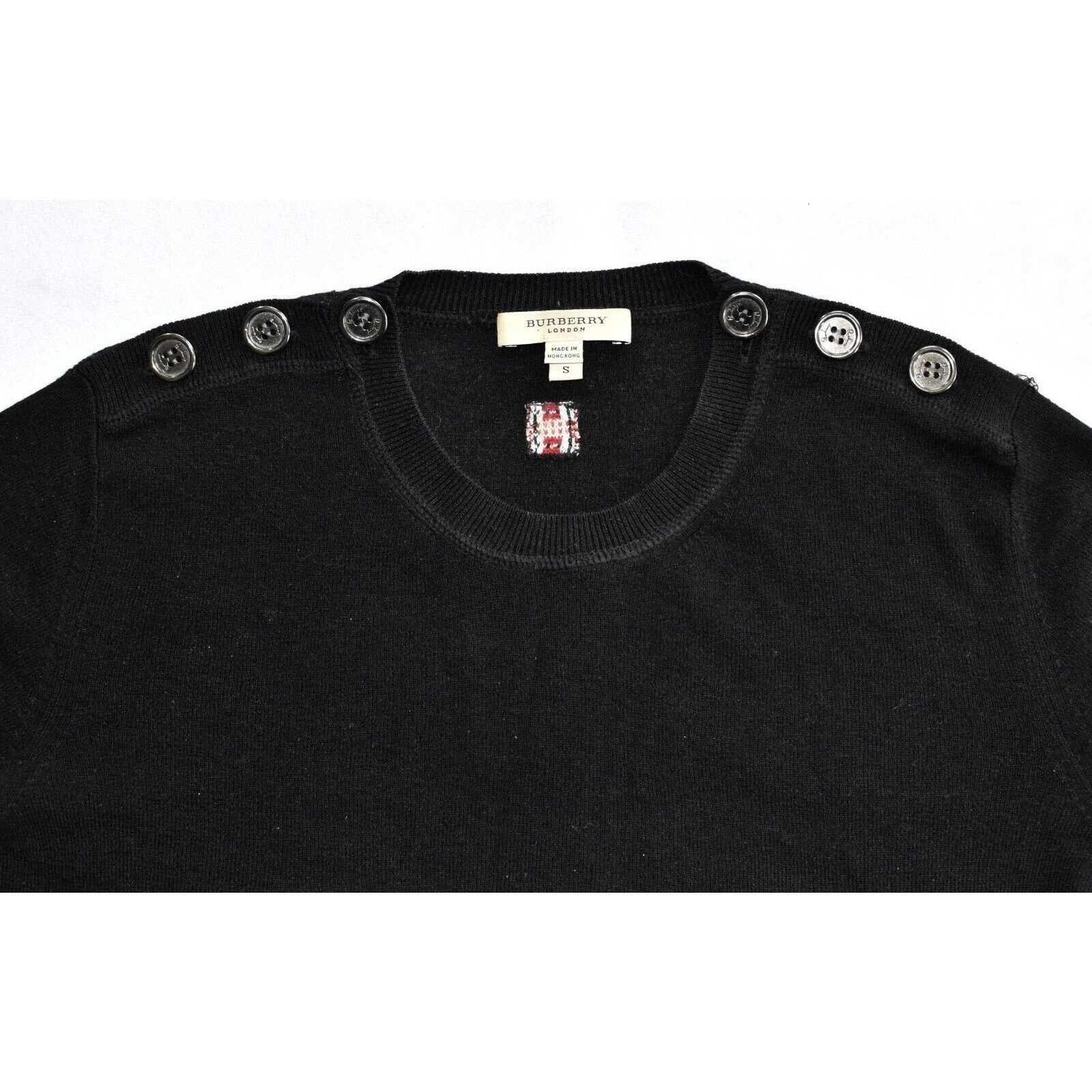 Burberry BURBERRY LONDON Wool Shoulder Button Crew Neck Sweater Sz S Size S / US 4 / IT 40 - 5 Thumbnail