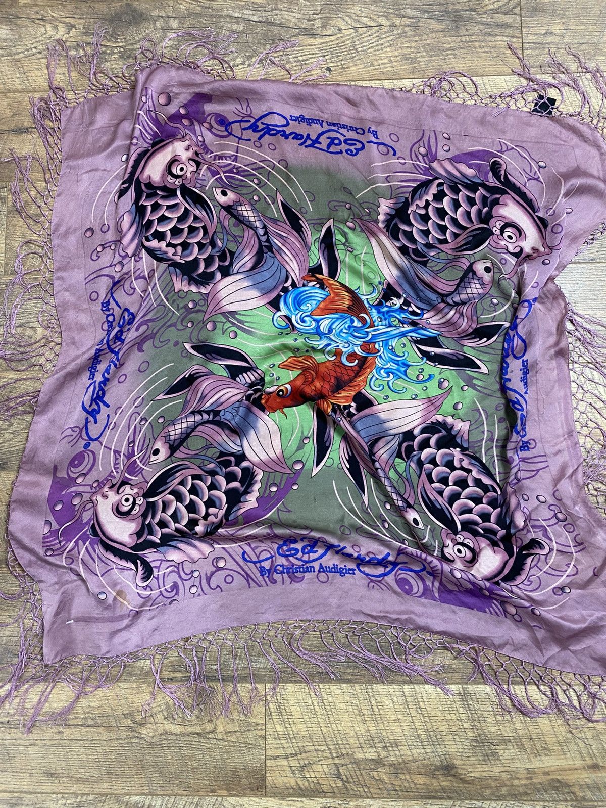 Ed Hardy Ed Hardy Koi Fish Scarf - Heavily Distressed Size ONE SIZE - 1 Thumbnail