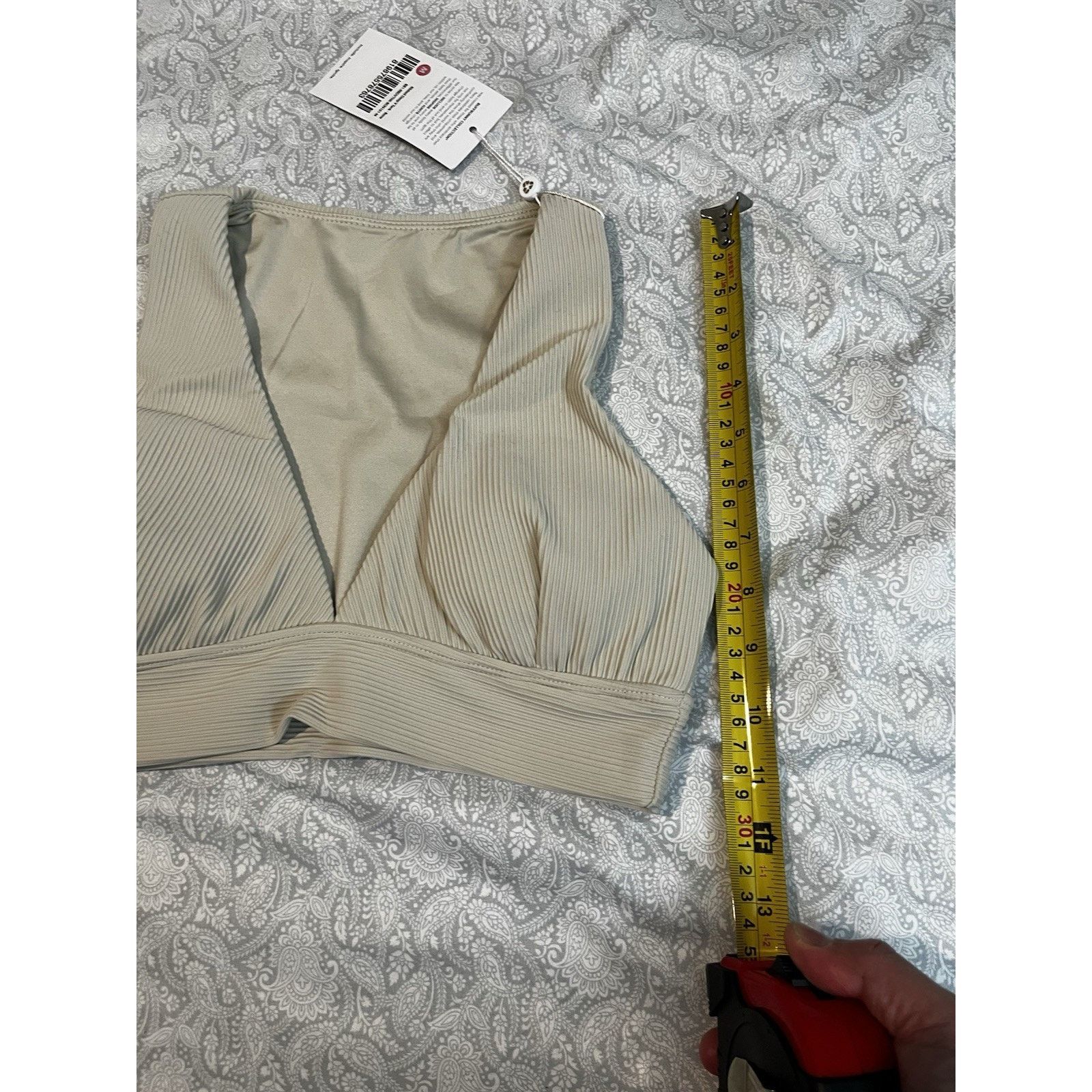 Other Buffbunny Collection Ribbed Deep V Tank Sports Bra Beige Size M / US 6-8 / IT 42-44 - 10 Thumbnail