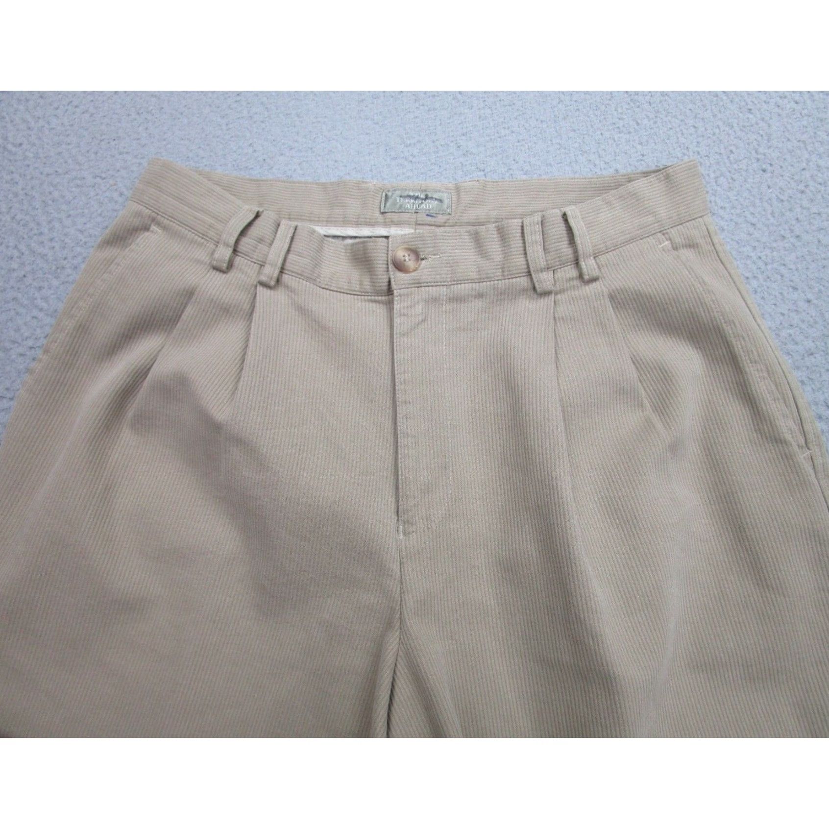 The Territory Ahead The Territory Ahead Beige Corduroy Wide Leg Pleated Pants Mens 32 Regular Size US 26 / EU 42 - 4 Thumbnail