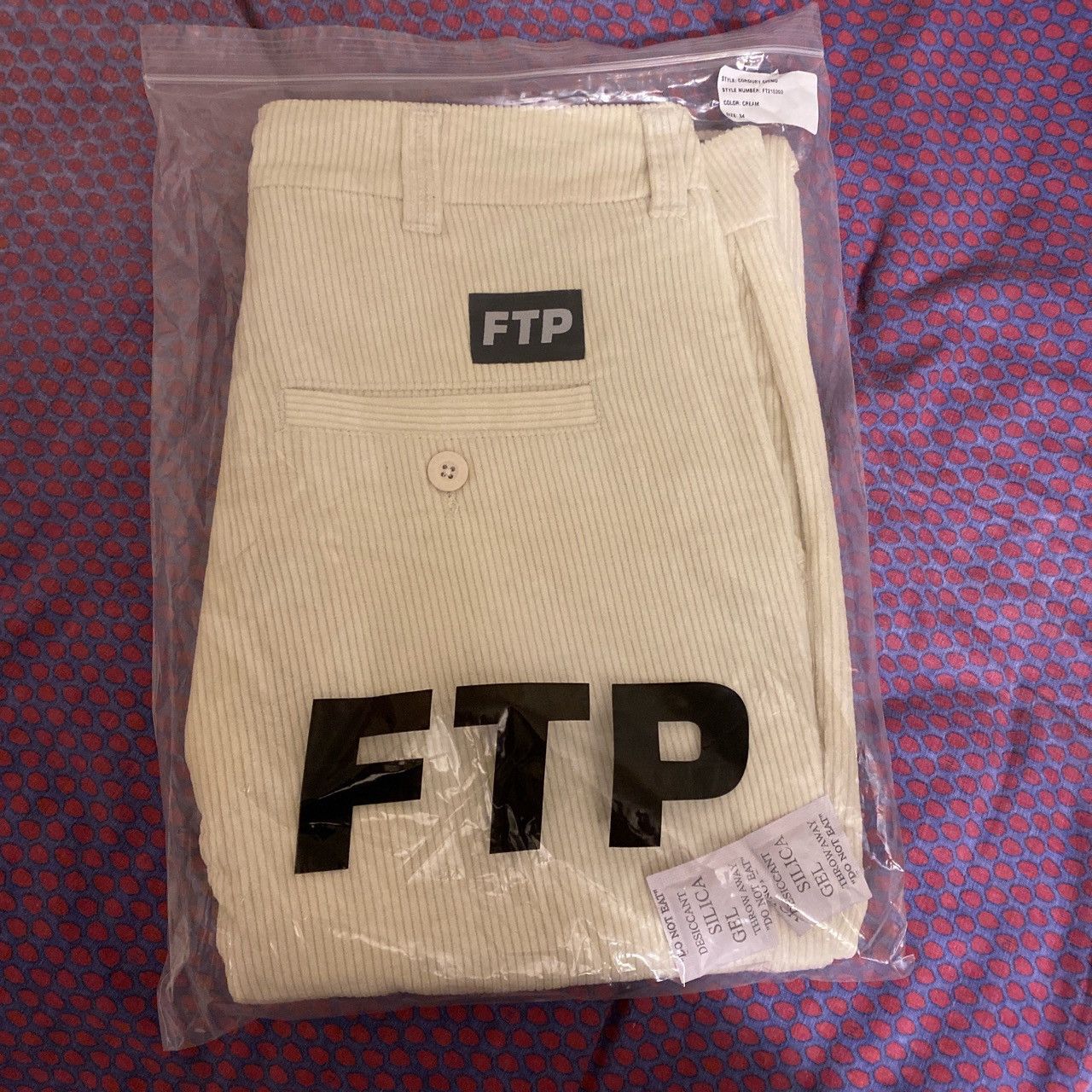 Fuck The Population FTP Cream/Maroon Corduroy Pants Size US 34 / EU 50 - 1 Thumbnail