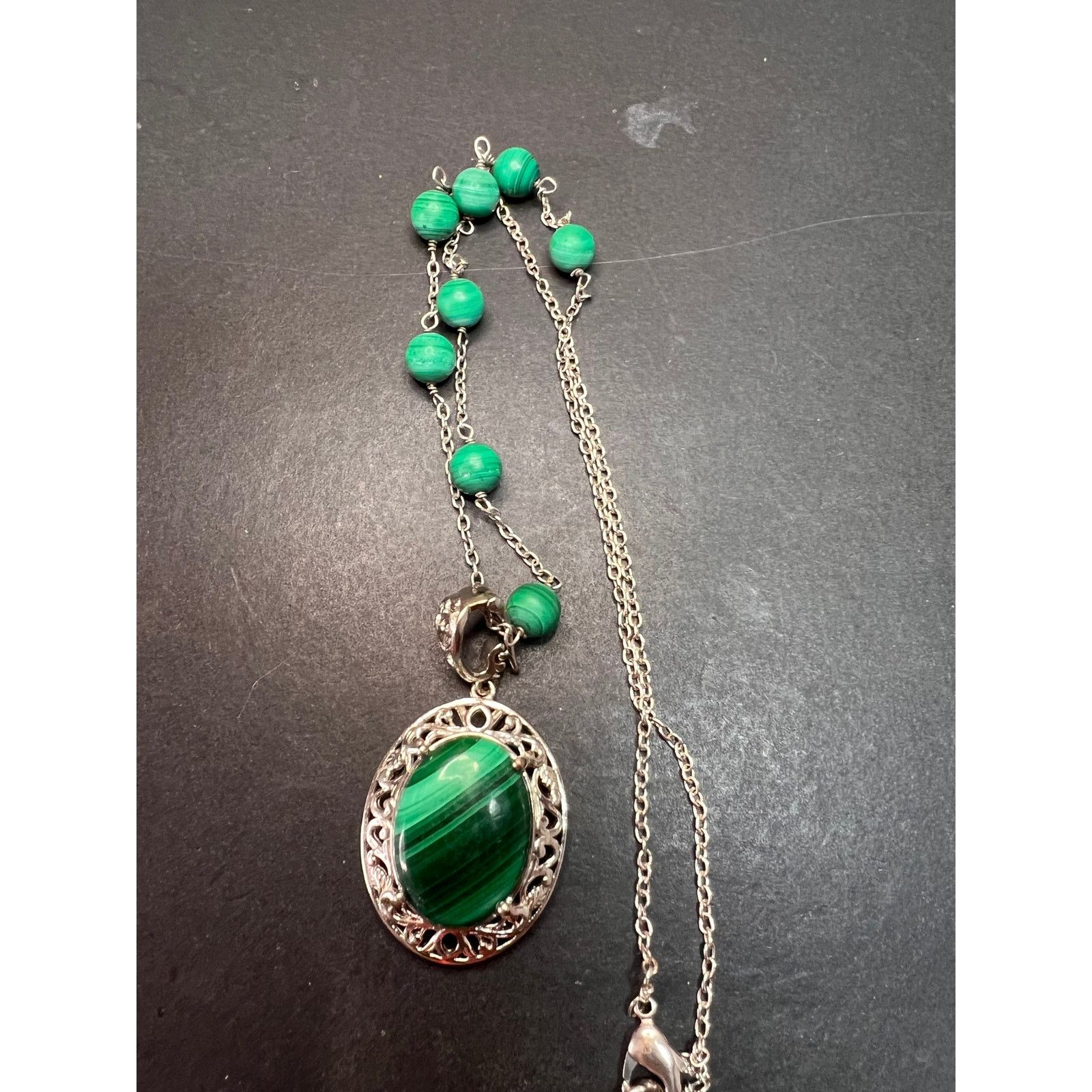 Other Karis African malachite 18 inch necklace in platinum bond Size ONE SIZE - 8 Thumbnail