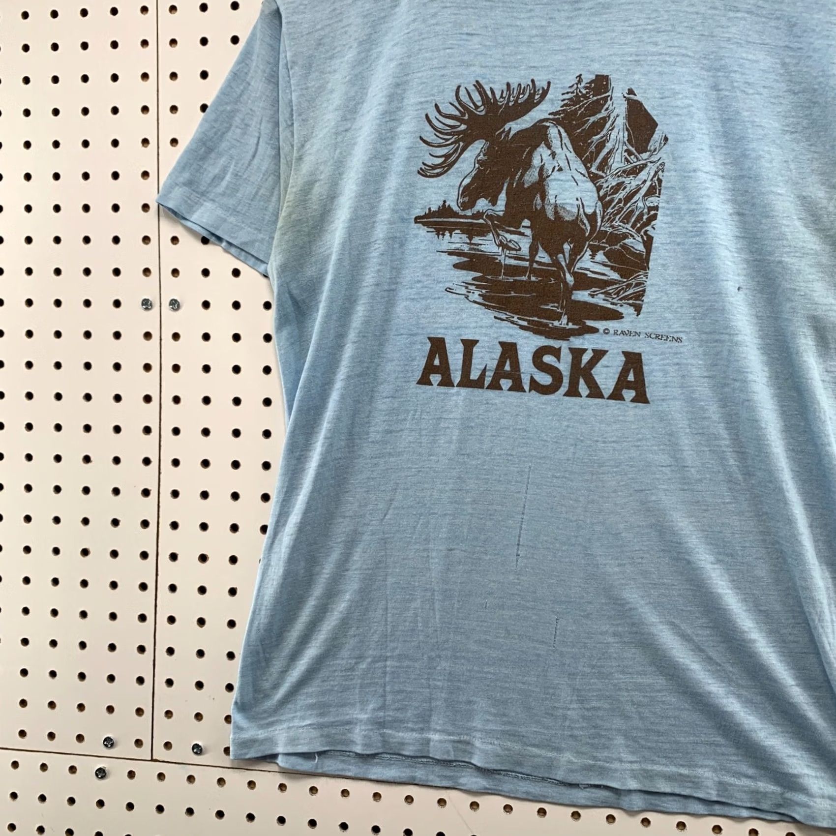Vintage VINTAGE Alaska Shirt Mens Medium Blue Moose Graphic 70s T-Shirt Size US M / EU 48-50 / 2 - 4 Thumbnail