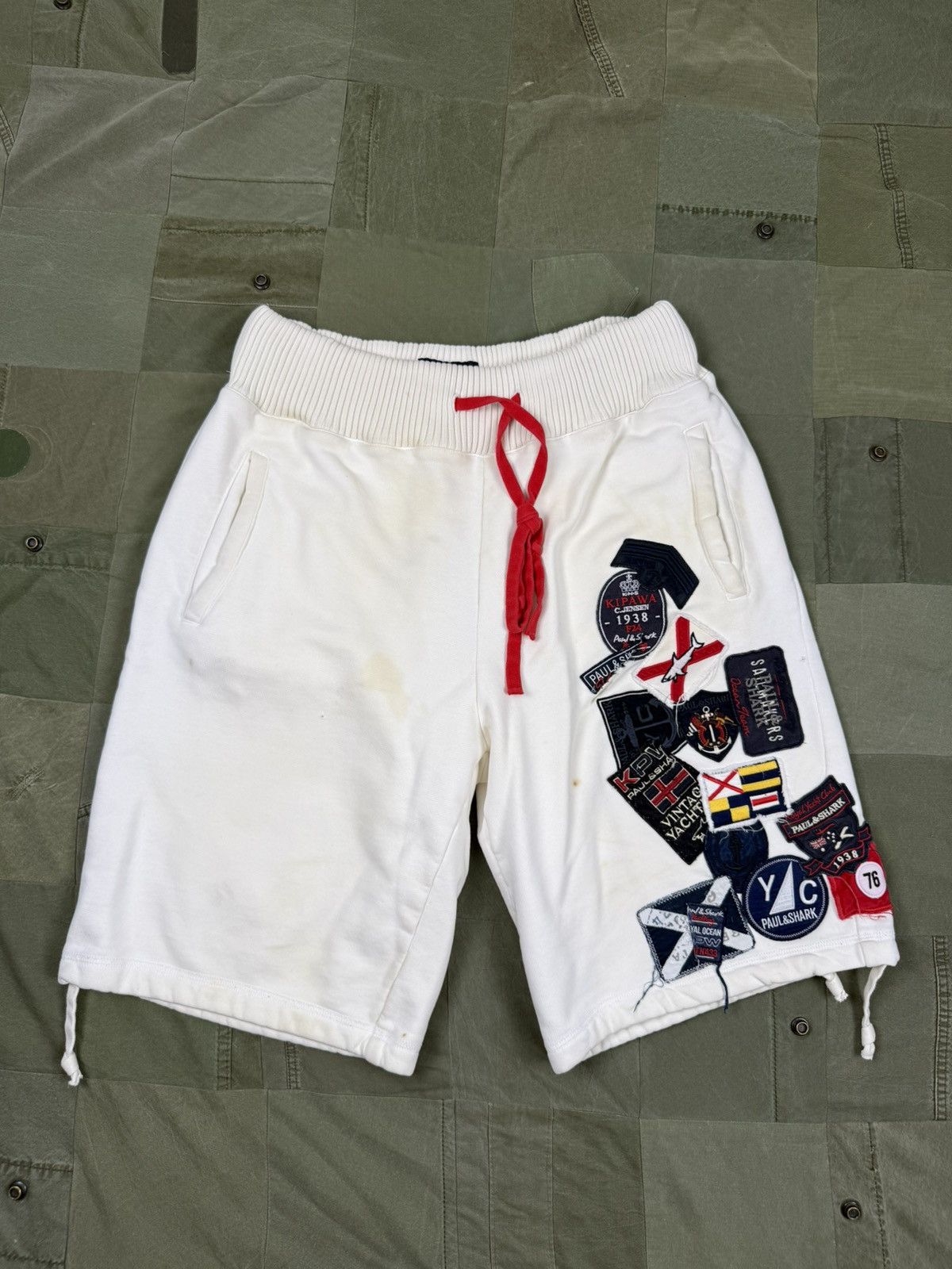 Greg Lauren × Paul & Shark Patchwork Sailor Shorts Size US 34 / EU 50 - 1 Thumbnail