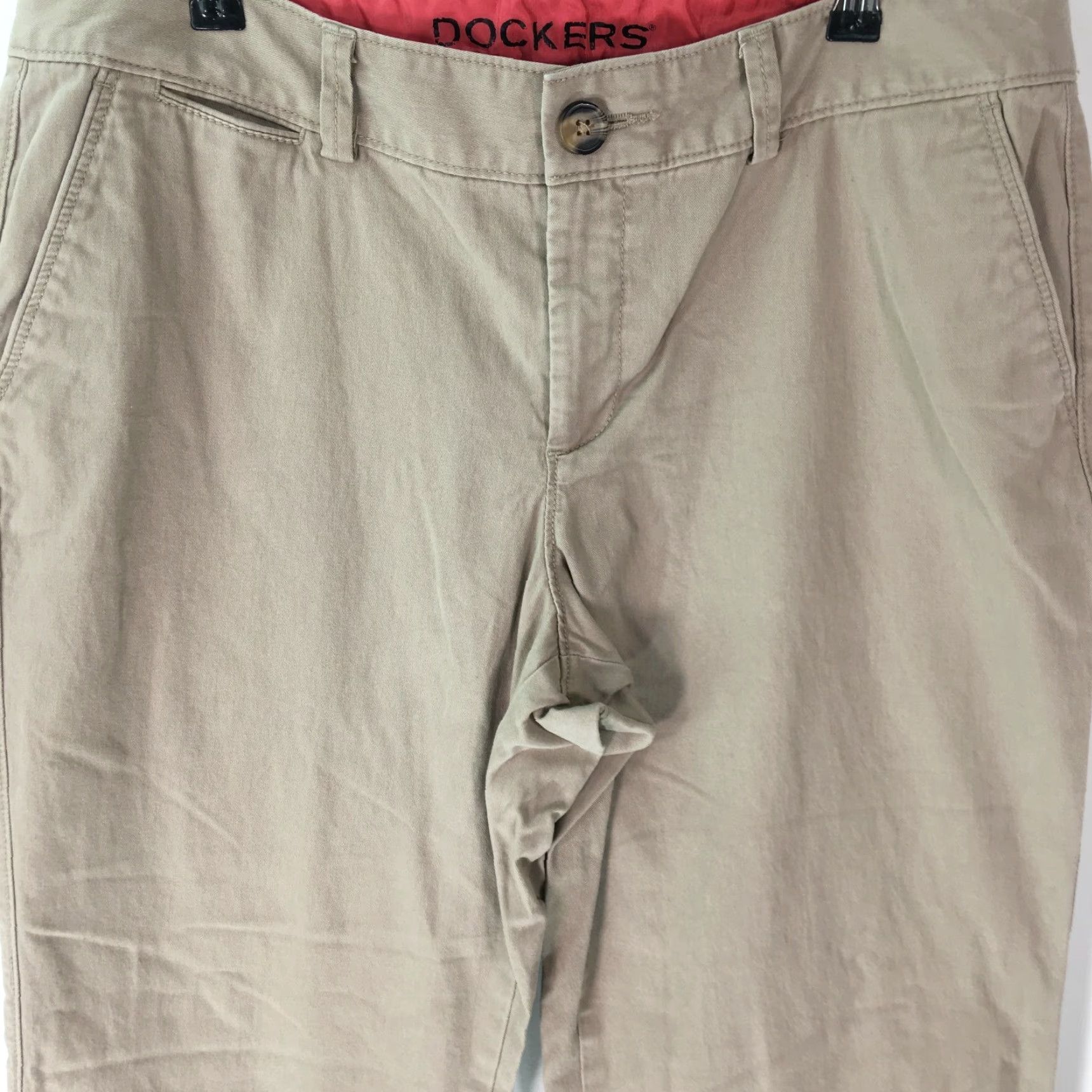 Dockers VINTAGE Dockers Women's Casual Tan Dress Pants Size 12 Regular Flat Front Straight 34X31 Classic Fit Machine Washable Size 34" / US 12 / IT 48 - 4 Thumbnail