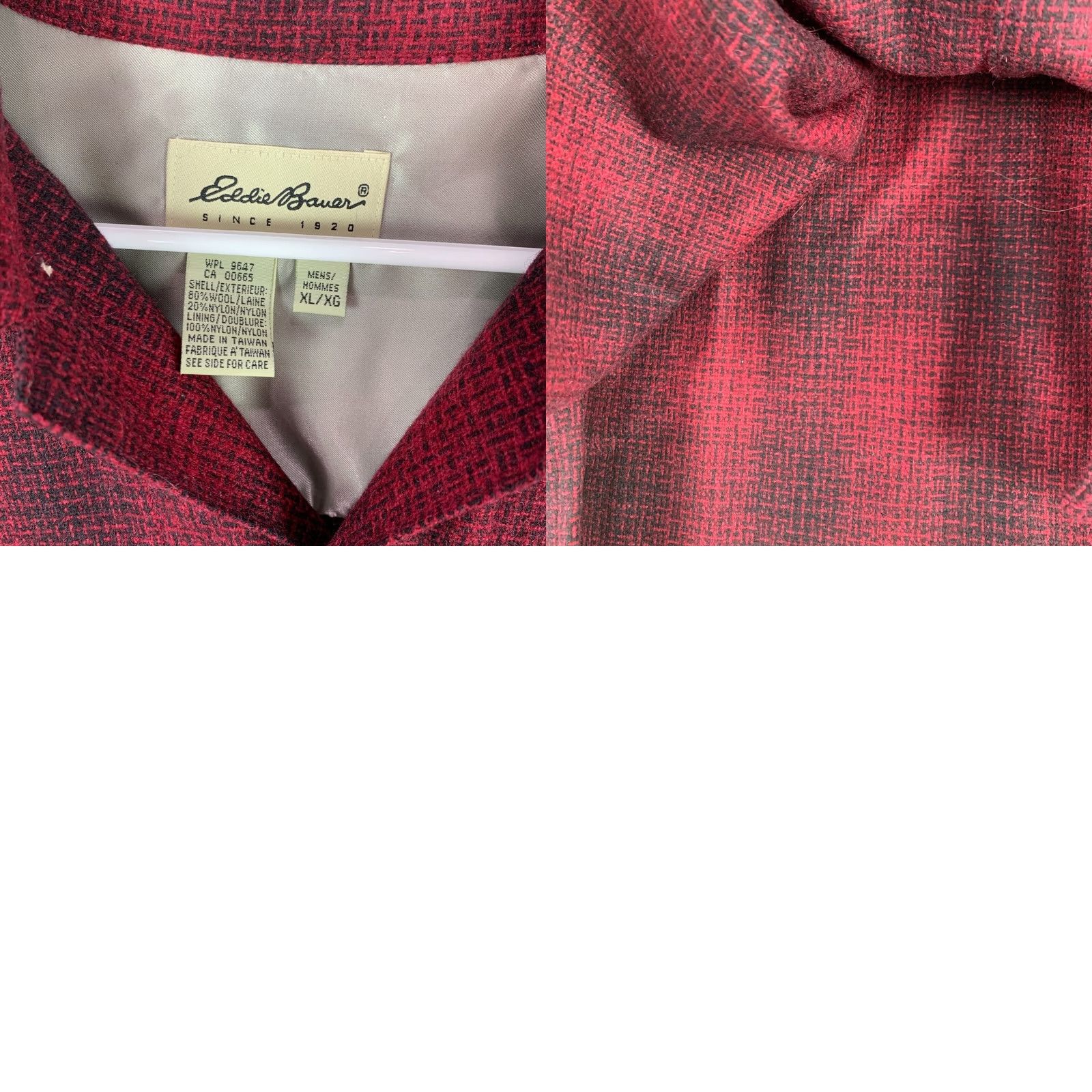Eddie Bauer VINTAGE Eddie Bauer Shirt Plaid Wool Blend Long Sleeve Mens XL Red Buttons Up Button-Down Collared Flannel Size US XL / EU 56 / 4 - 8 Thumbnail
