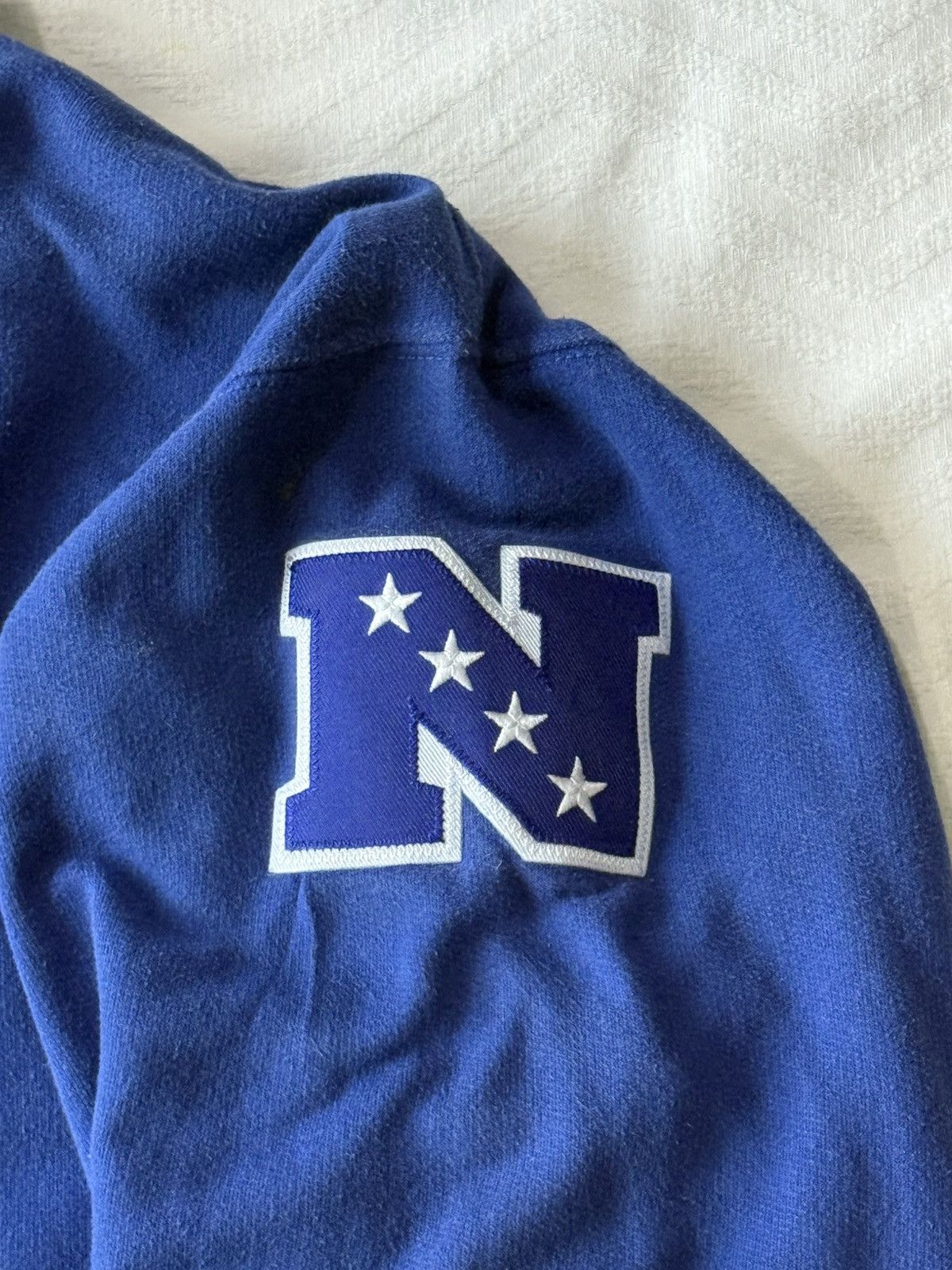 NFL VINTAGE NY GIANTS SLEEVE PATCH HOODIE Size US XL / EU 56 / 4 - 4 Thumbnail