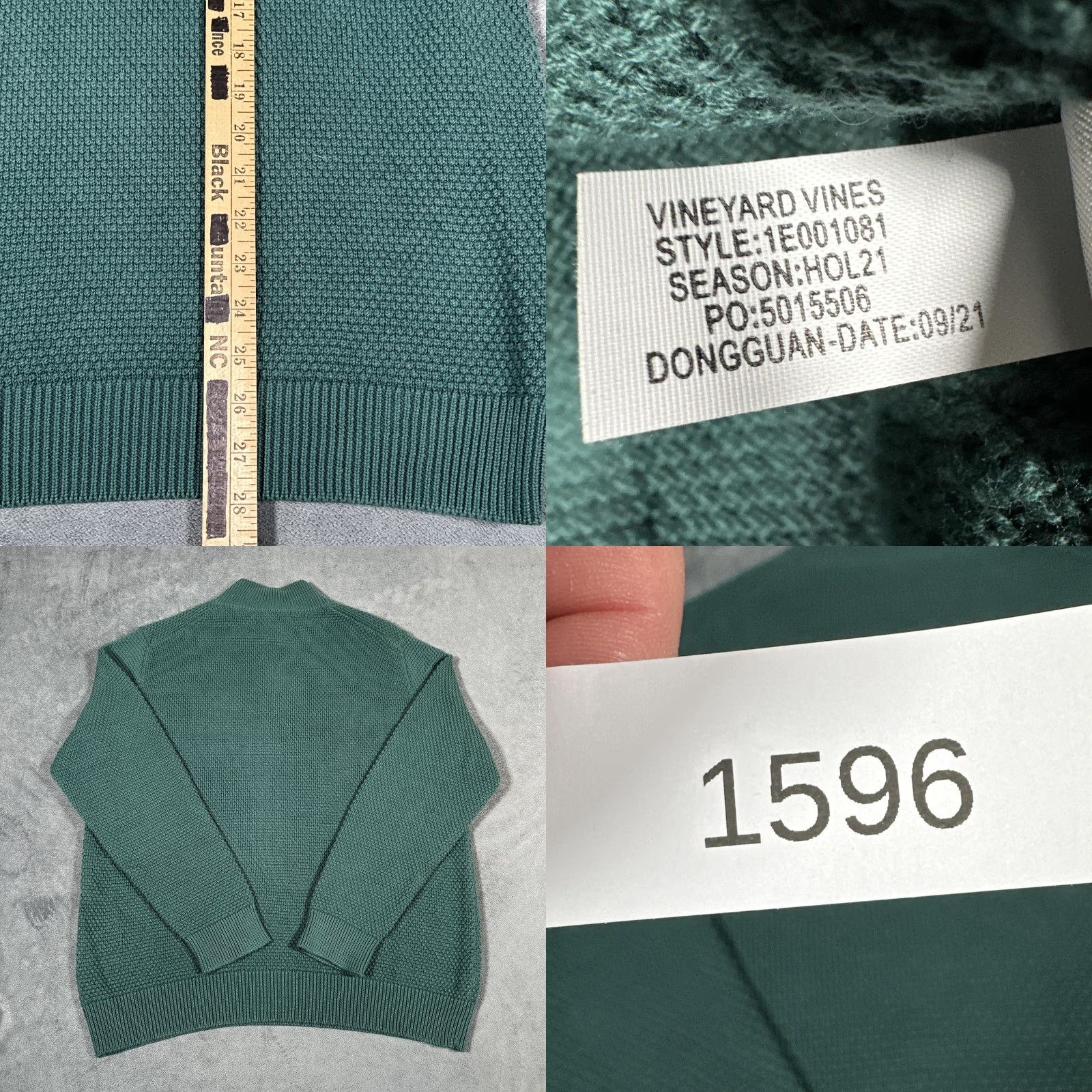 Vineyard Vines Vineyard Vines Sweater Mens Medium Green Quarter Zip Seed Stitch Fisherman Nautical Size US M / EU 48-50 / 2 - 8 Thumbnail